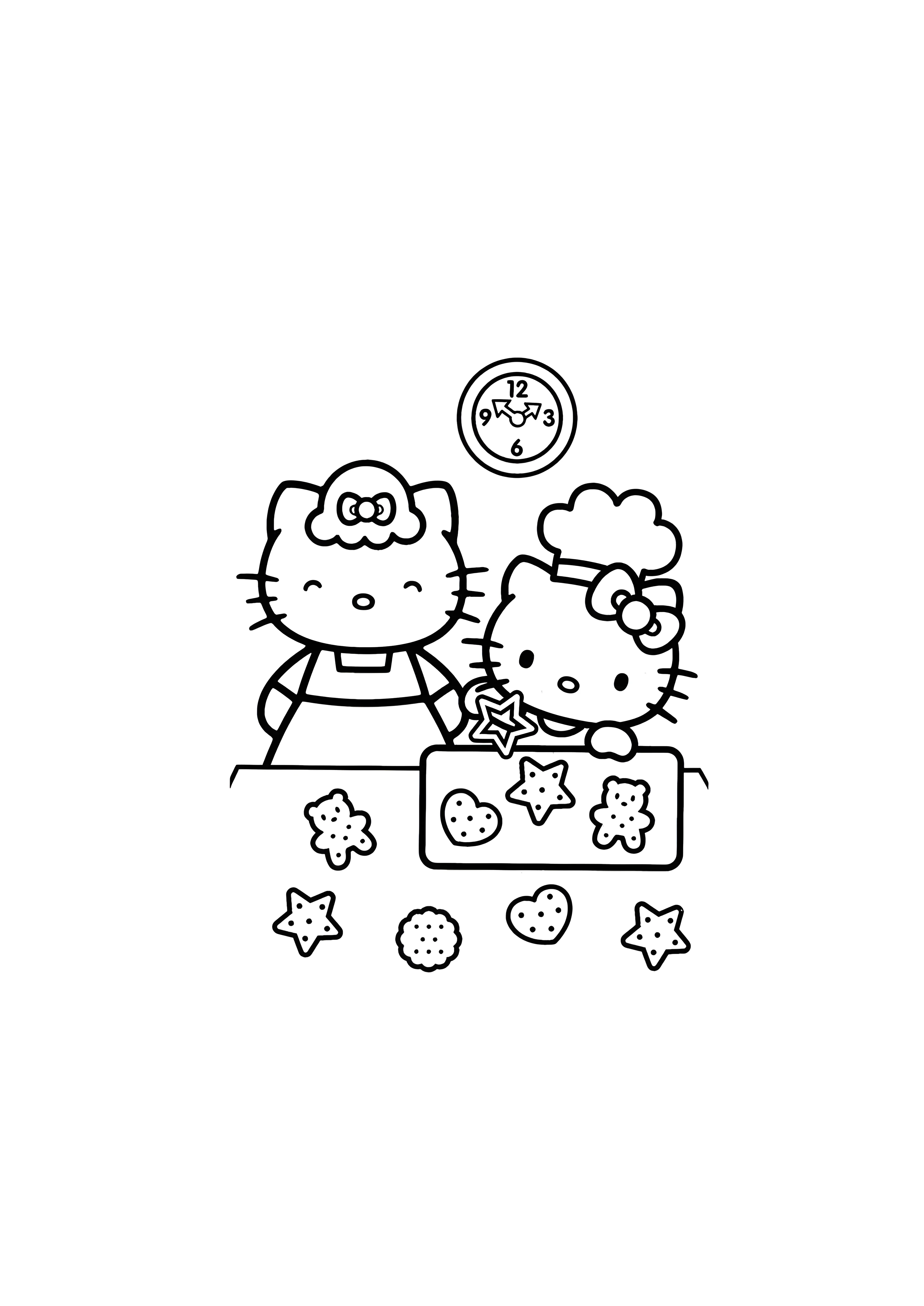 Выпечка печенья, Хелло Китти (Hello Kitty №2069. Раскраски из мультиков. Хелло Китти (Hello Kitty).