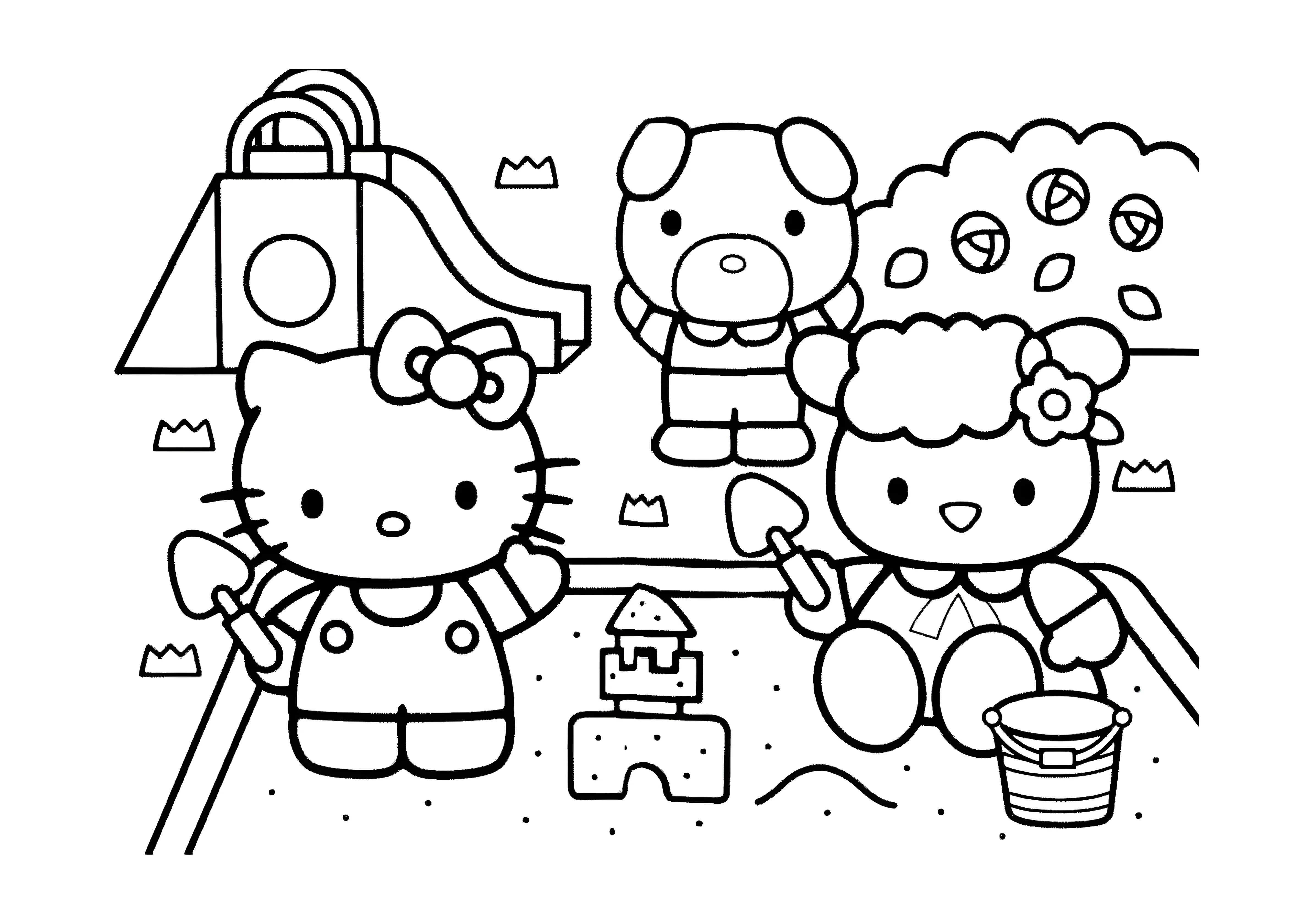 Игра в песочнице №2026. Раскраски из мультиков. Хелло Китти (Hello Kitty).