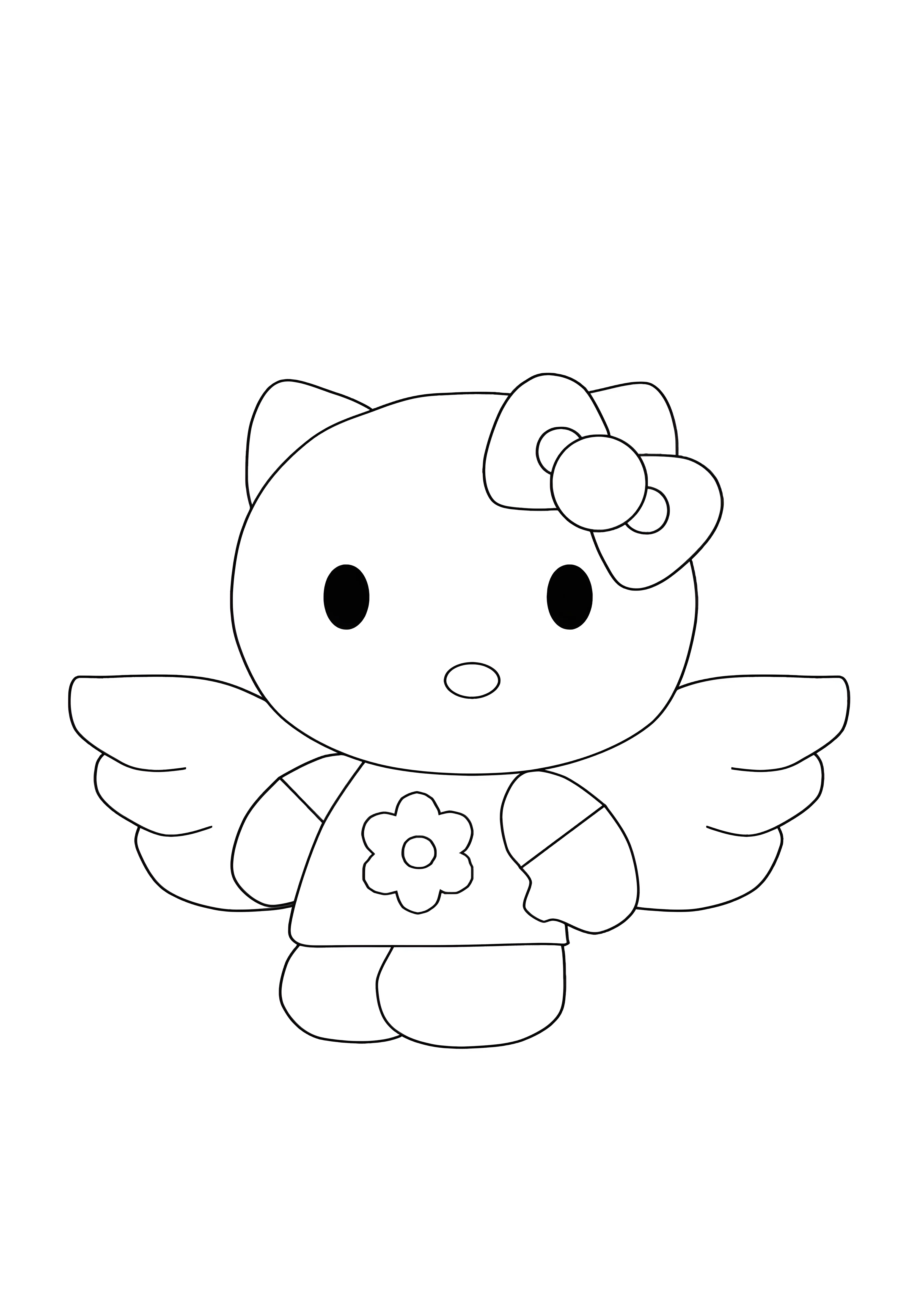Крылатая фея №2103. Раскраски из мультиков. Хелло Китти (Hello Kitty).