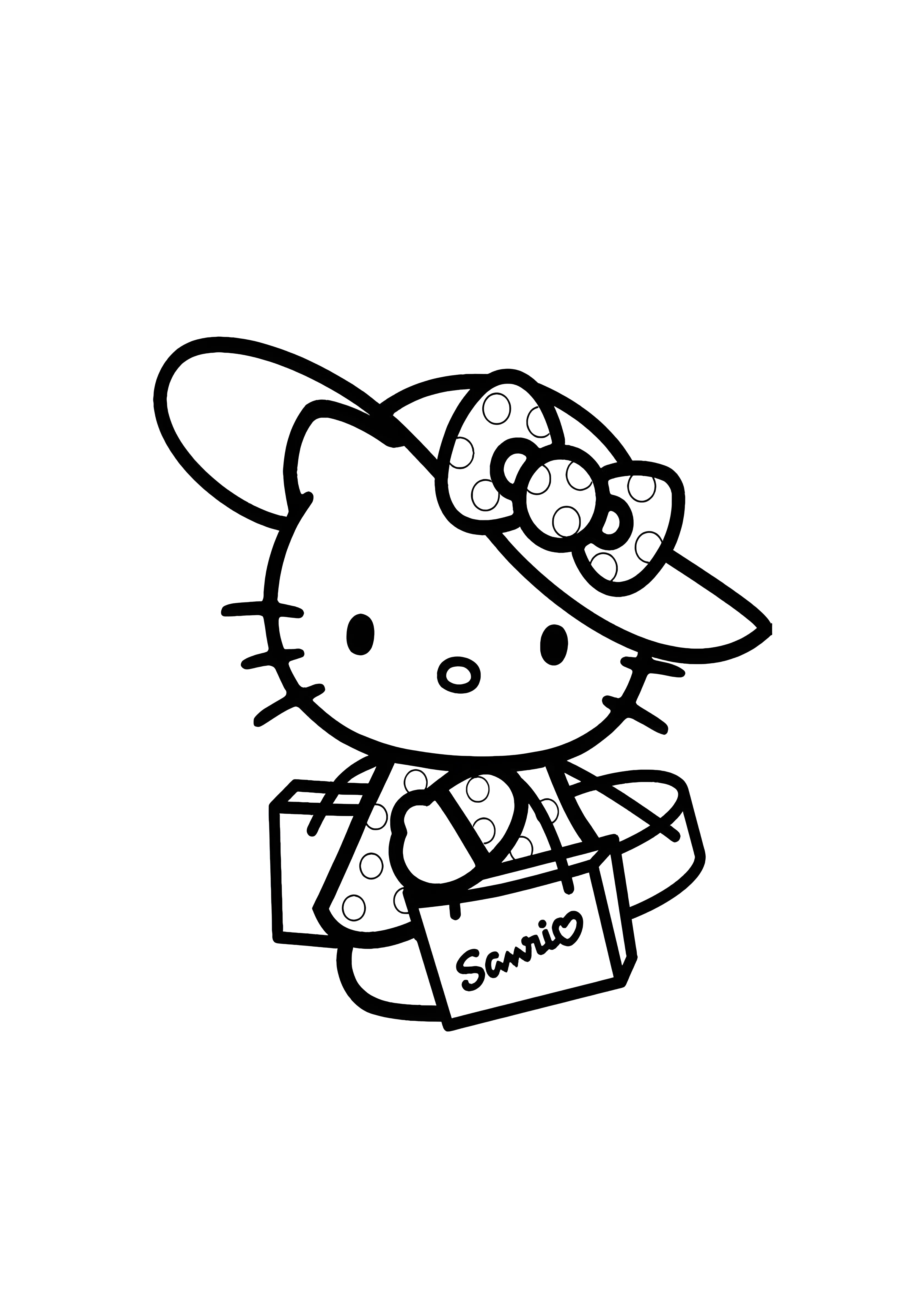Модница Хелло Китти №2014. Раскраски из мультиков. Хелло Китти (Hello Kitty).
