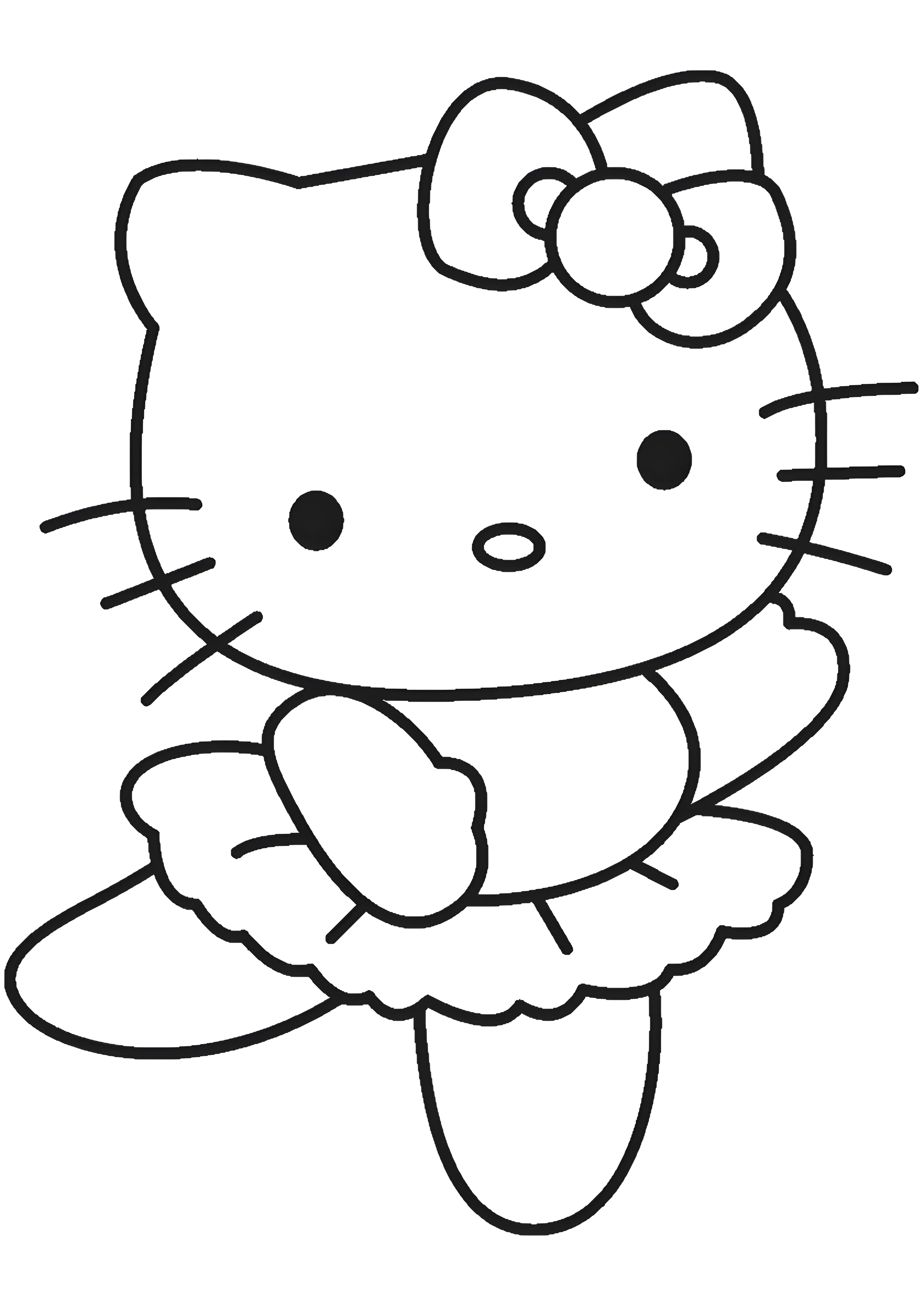 Прекрасная балерина, раскраска Хелло Китти (Hello Kitty №2007. Раскраски из мультиков. Хелло Китти (Hello Kitty).