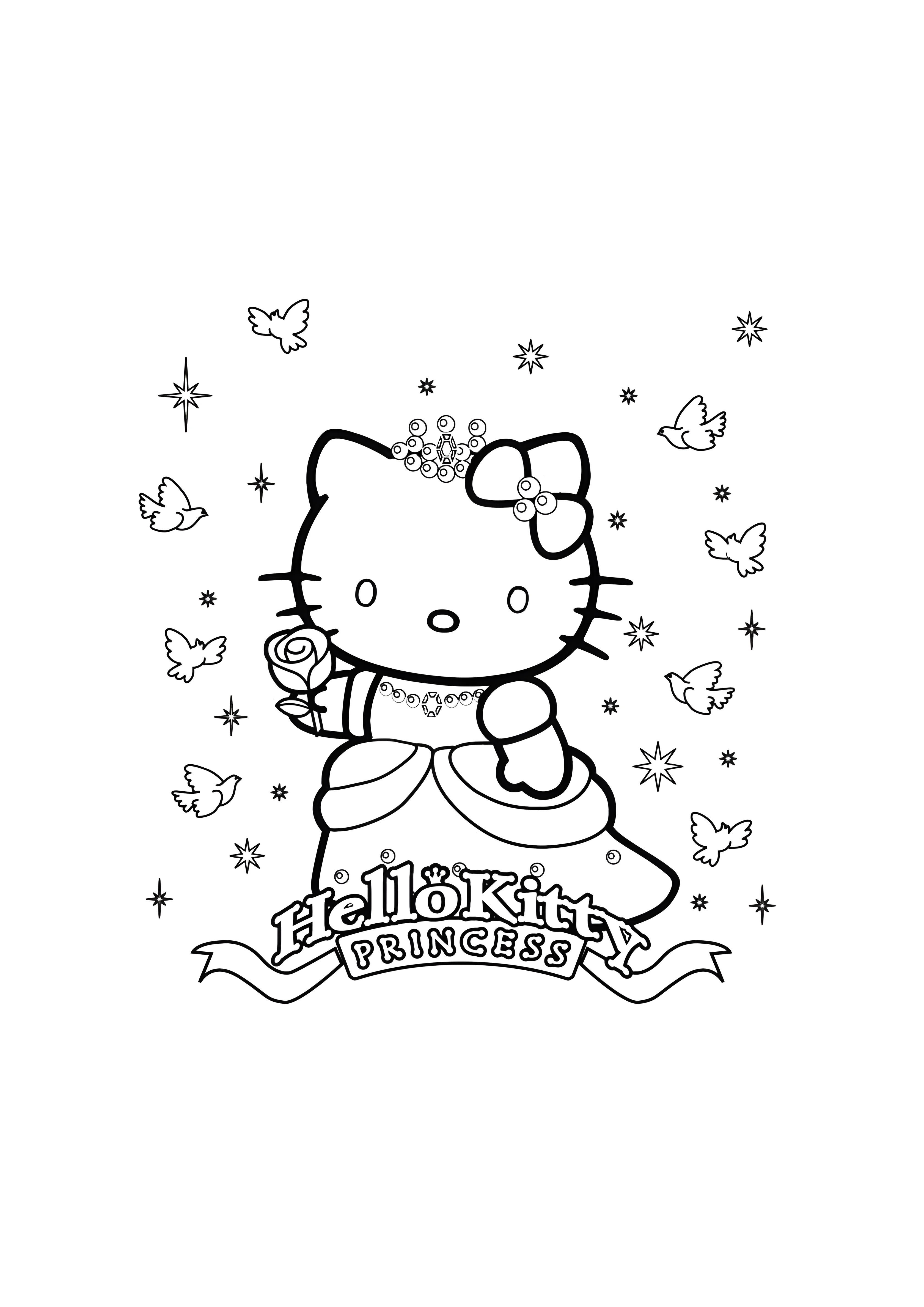 Принцесса Хелло Китти №2082. Раскраски из мультиков. Хелло Китти (Hello Kitty).