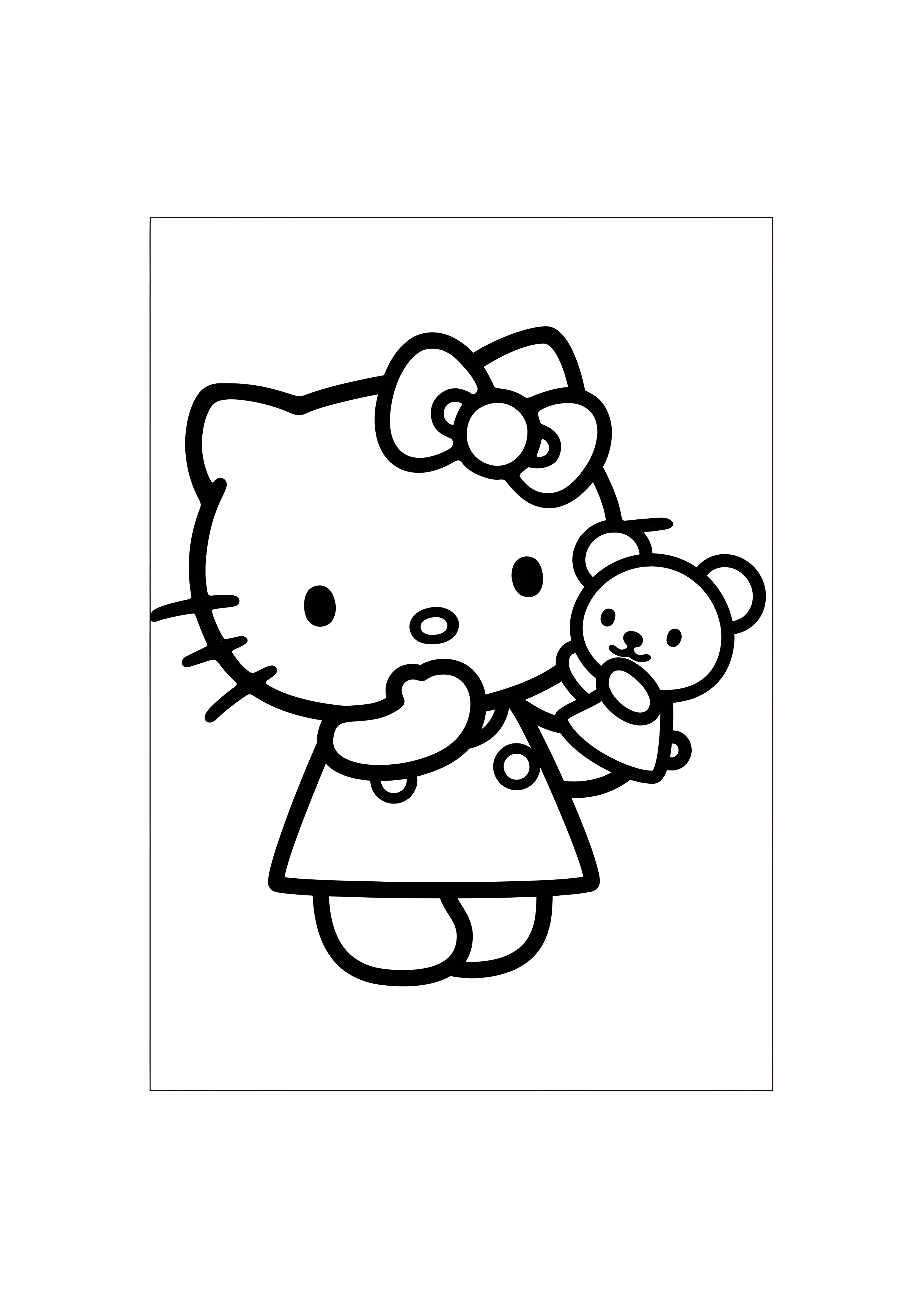 С любимой куклой №2044. Раскраски из мультиков. Хелло Китти (Hello Kitty).