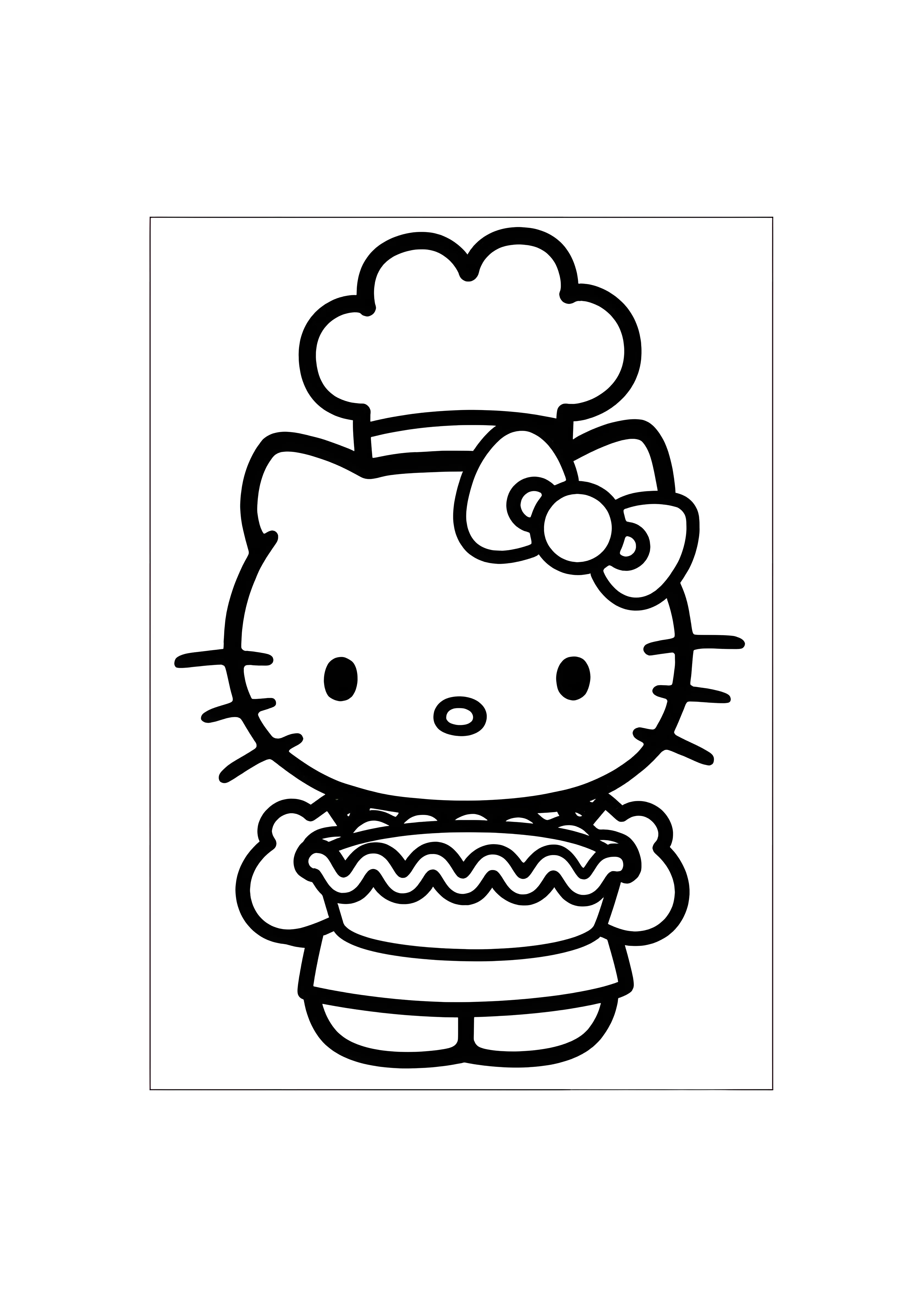 Хелло Китти — повар №2117. Раскраски из мультиков. Хелло Китти (Hello Kitty).