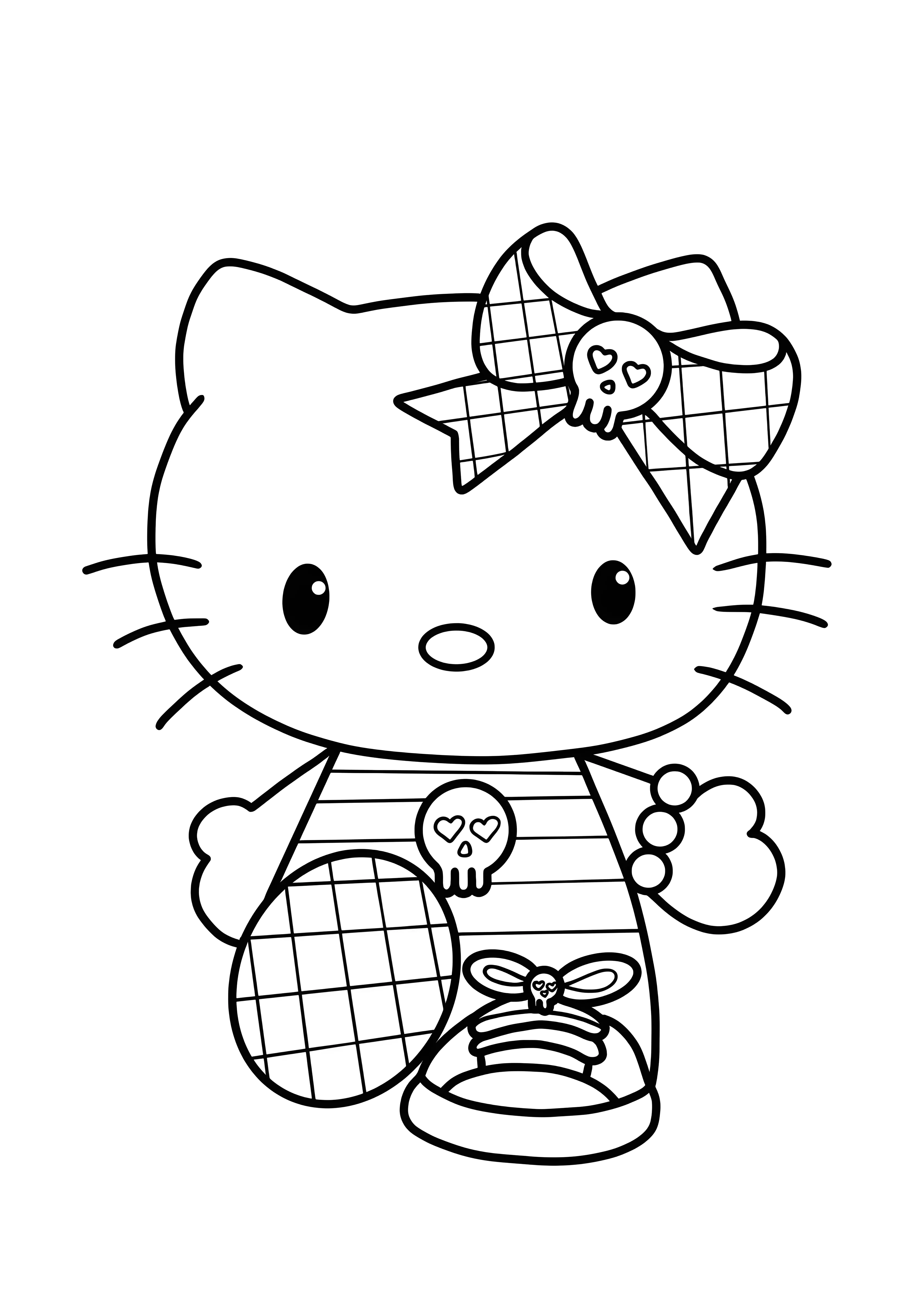 Готический наряд №2106. Раскраски из мультиков. Хелло Китти (Hello Kitty).