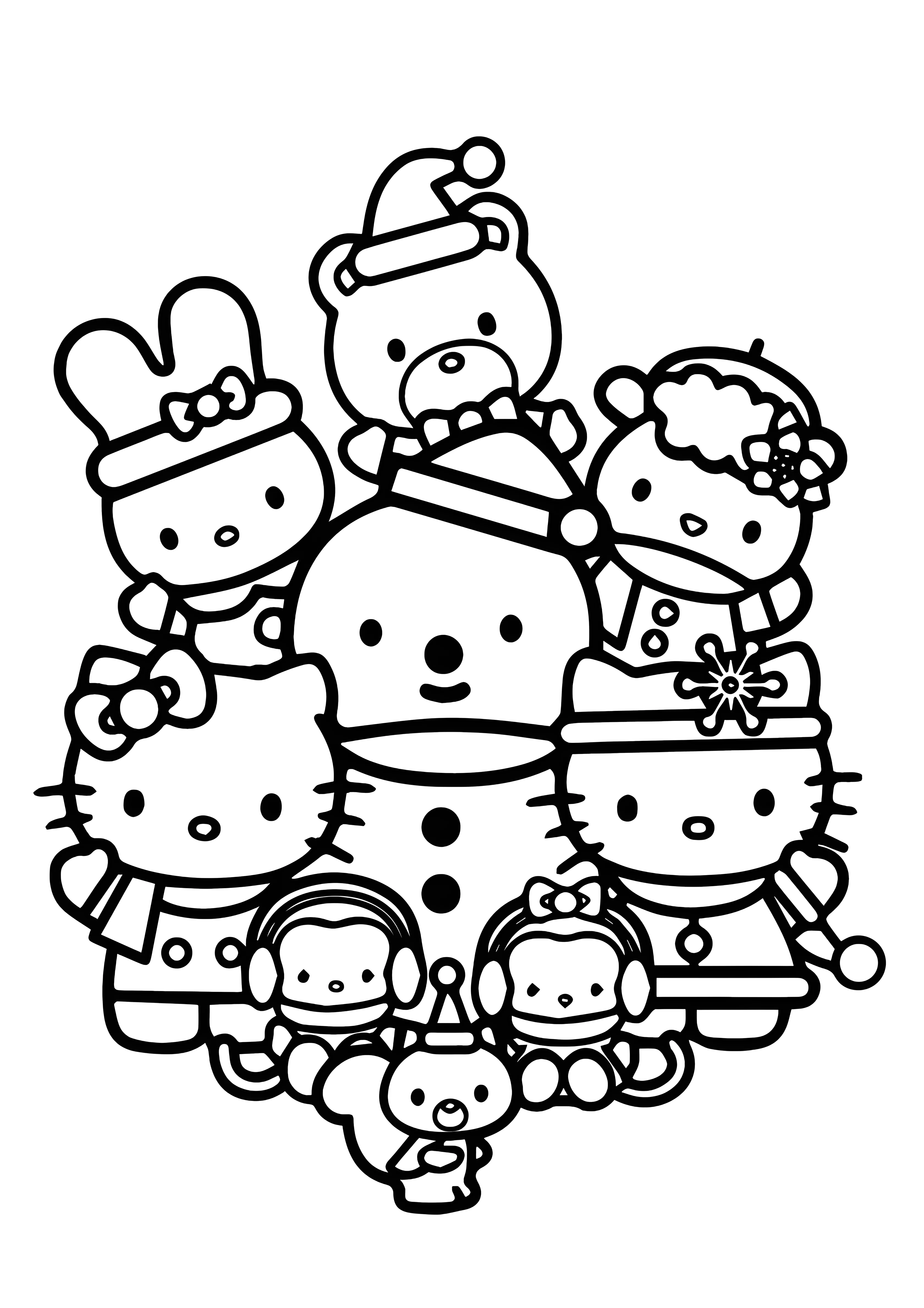 Рождество с Хеллоу Китти №2108. Раскраски из мультиков. Хелло Китти (Hello Kitty).