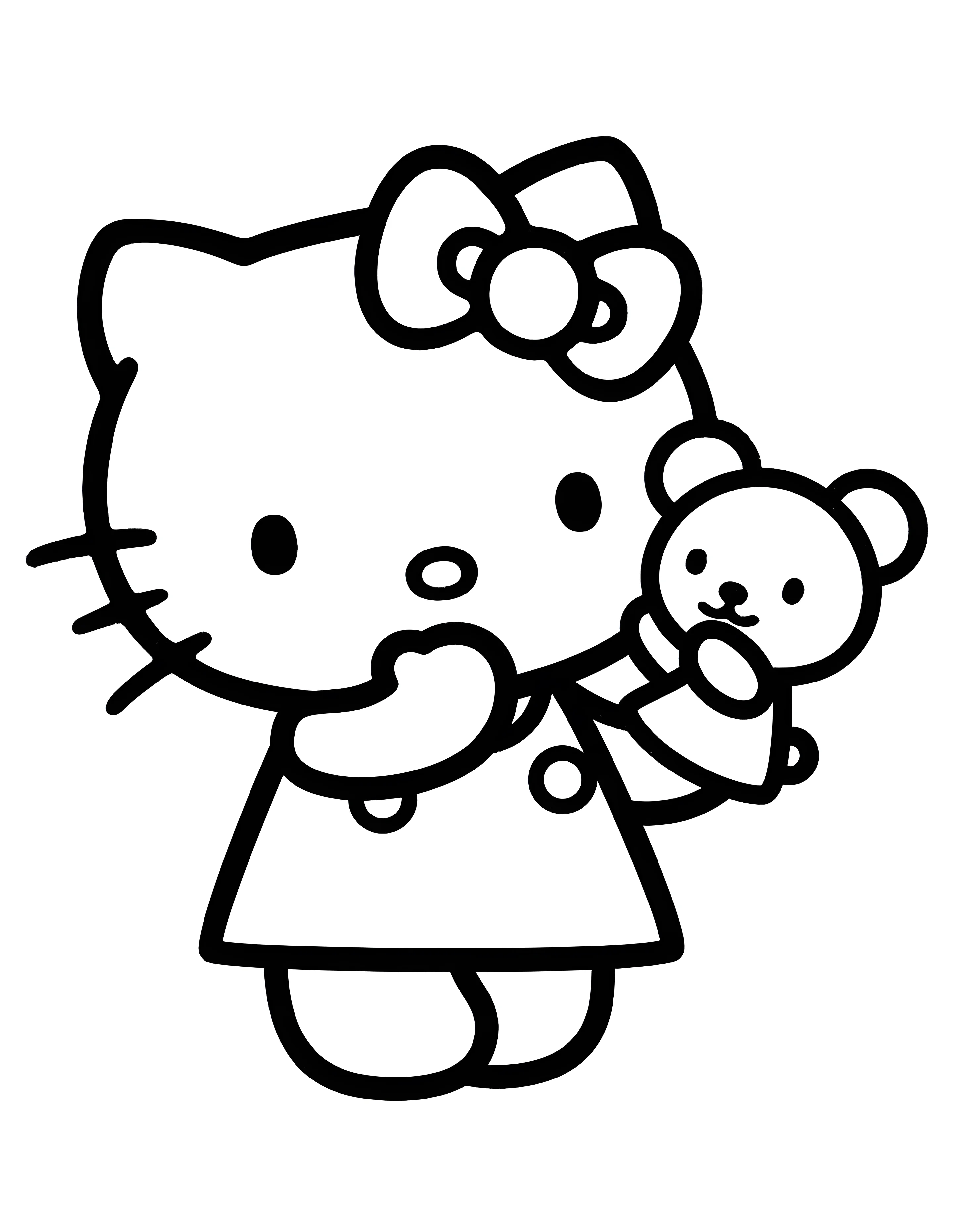 Китти и игрушка №2130. Раскраски из мультиков. Хелло Китти (Hello Kitty).