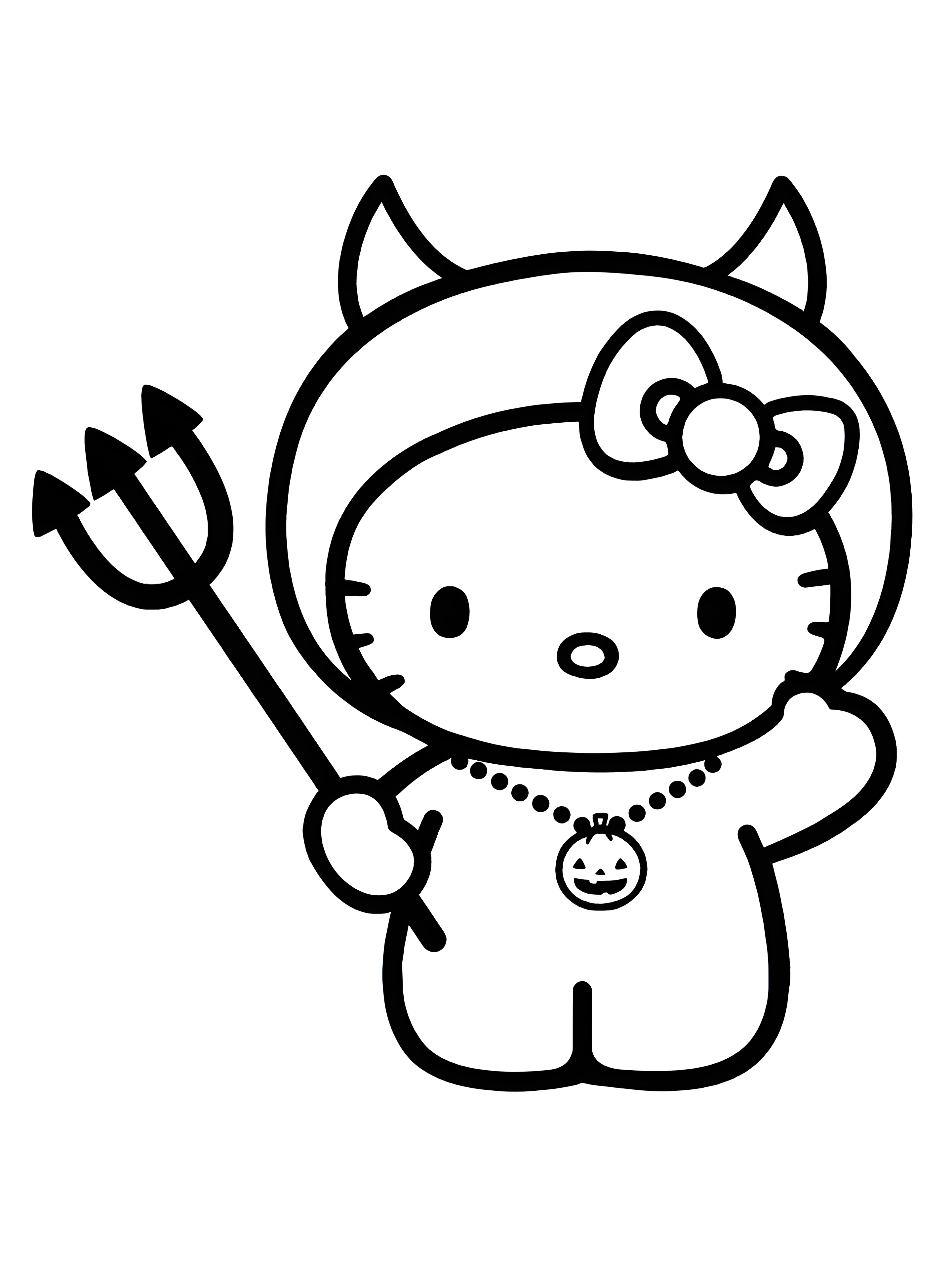 Чертик Хелло Китти №2135. Раскраски из мультиков. Хелло Китти (Hello Kitty).
