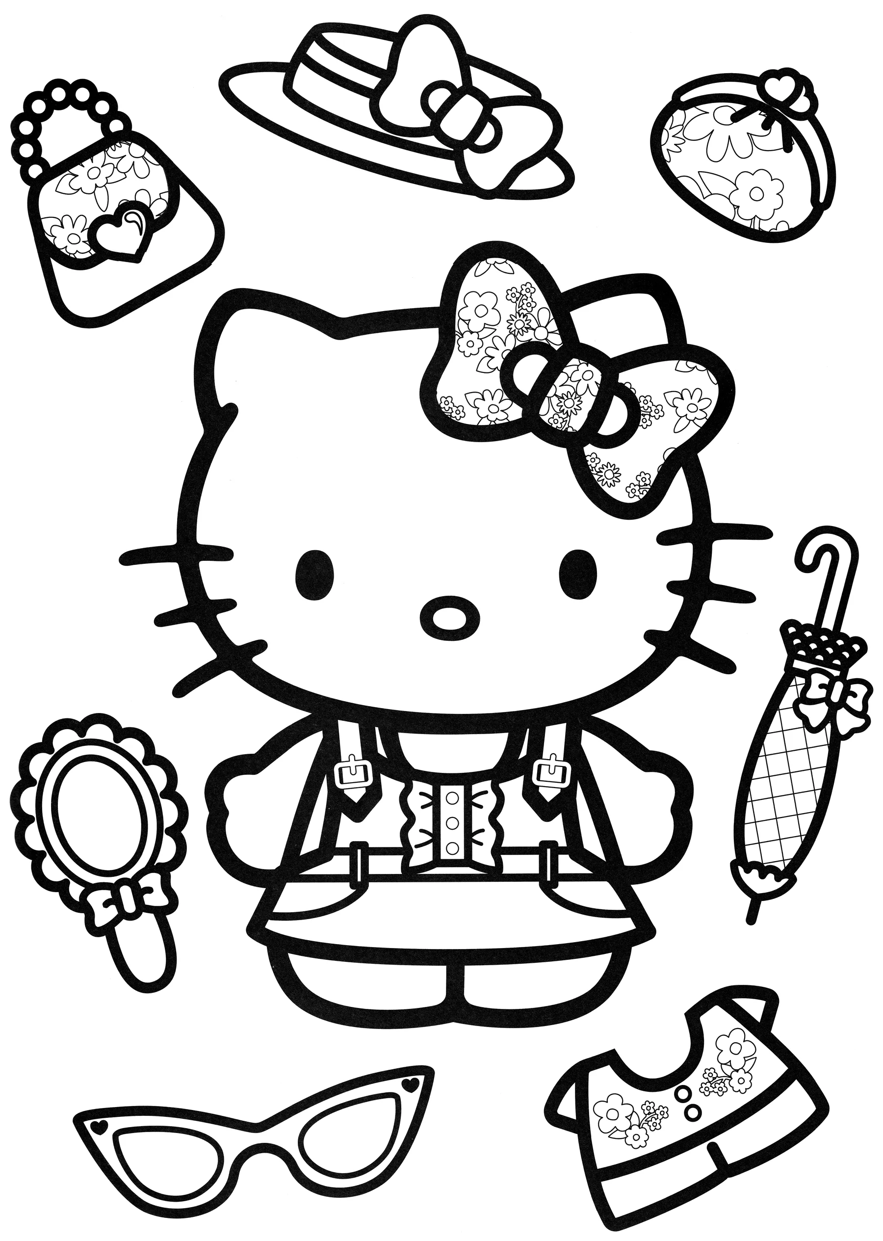 Китти модница №2139. Раскраски из мультиков. Хелло Китти (Hello Kitty).