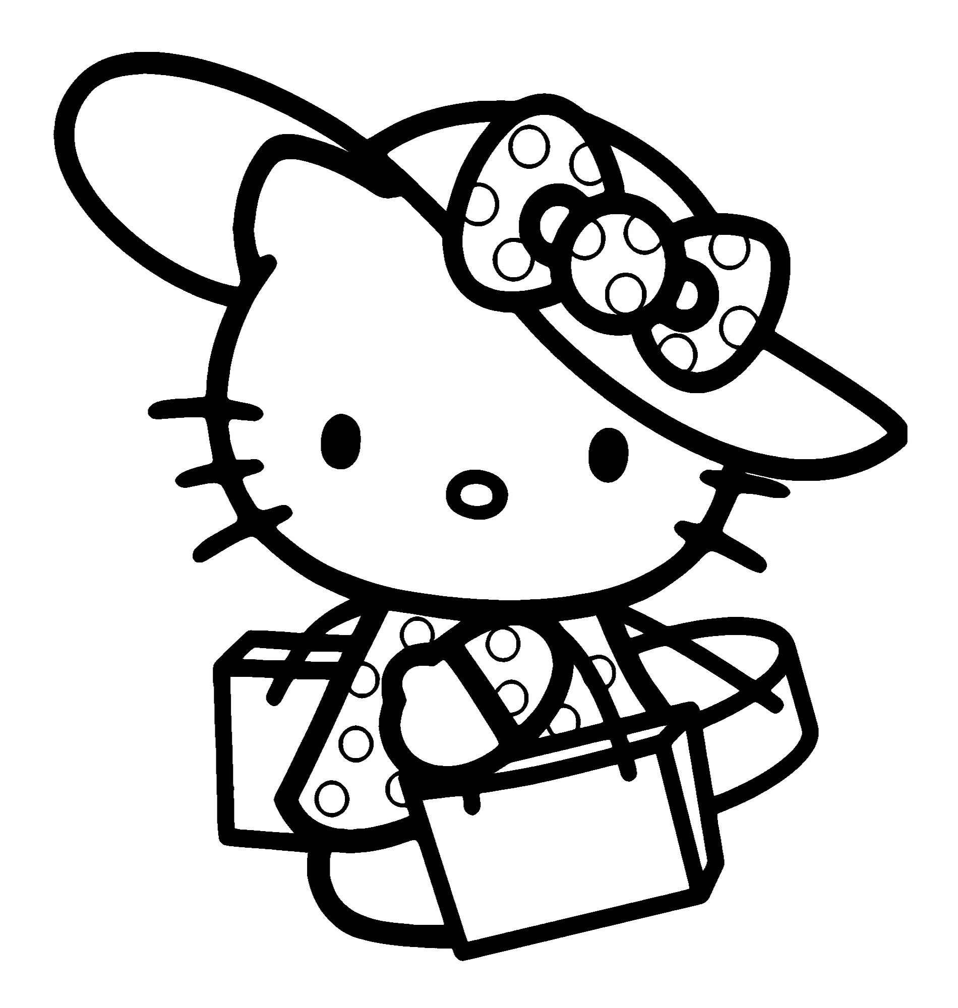 Kitty ходит за покупками №2171. Раскраски из мультиков. Хелло Китти (Hello Kitty).