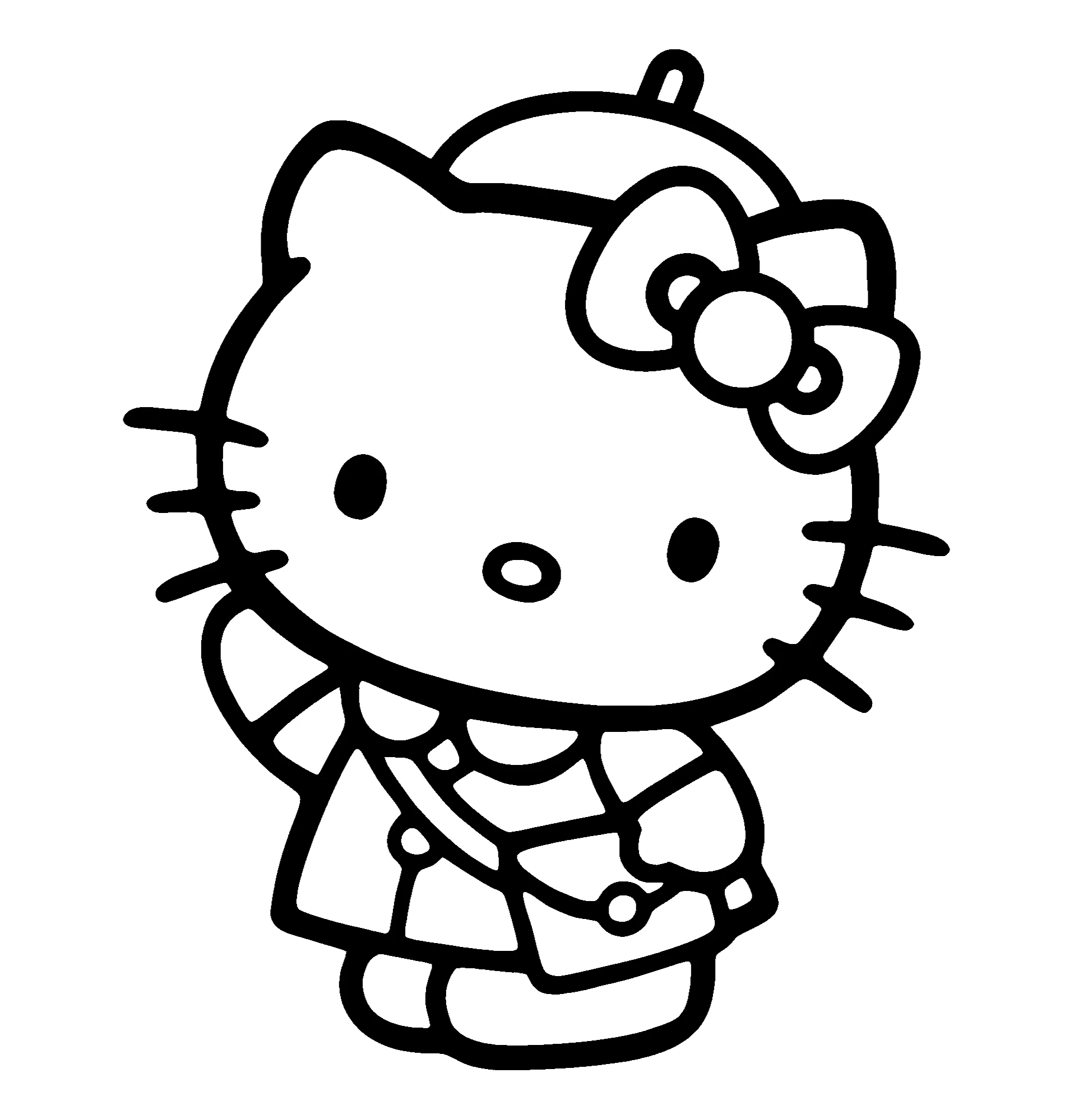 Kitty почтальон, раскраска для девочек №2184. Раскраски из мультиков. Хелло Китти (Hello Kitty).