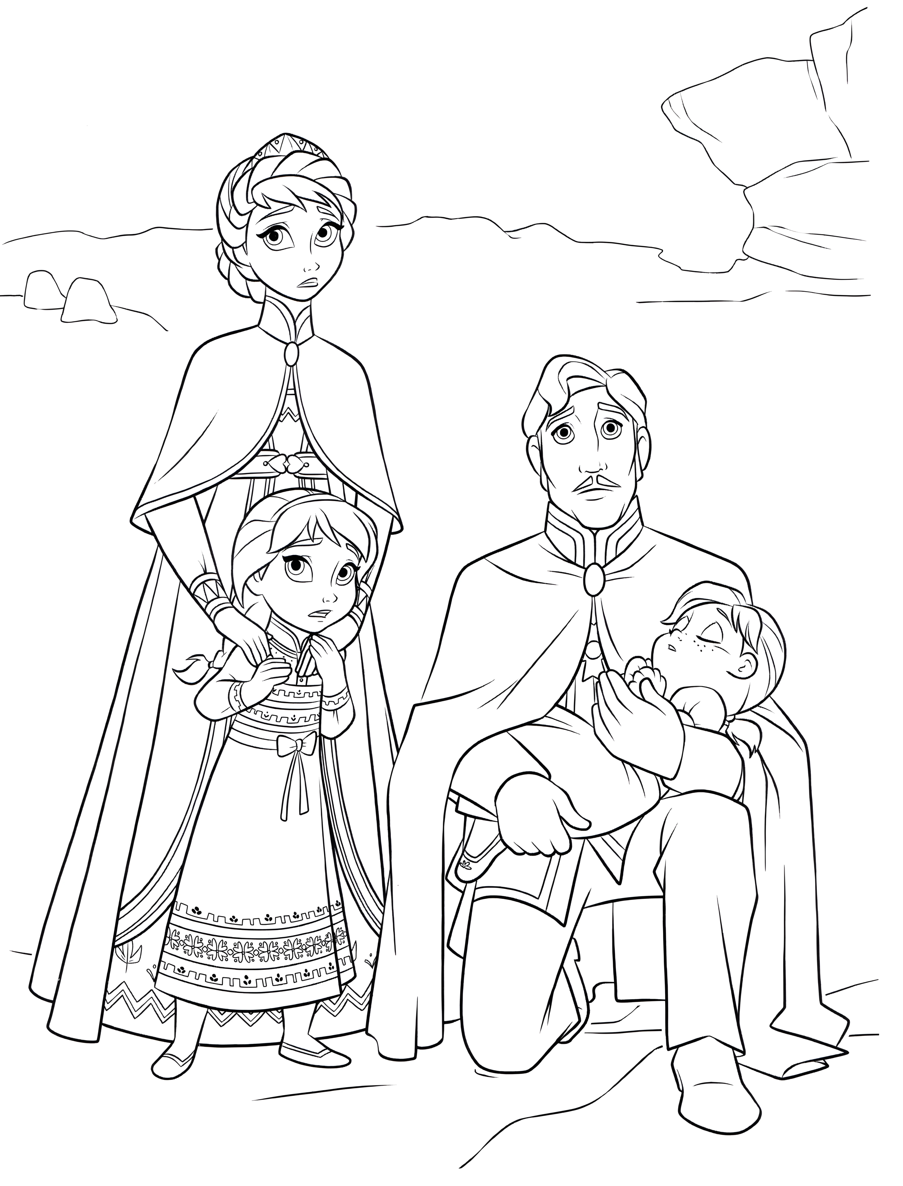 Король и королева Эренделла №484. Раскраски из мультиков. Холодное сердце.