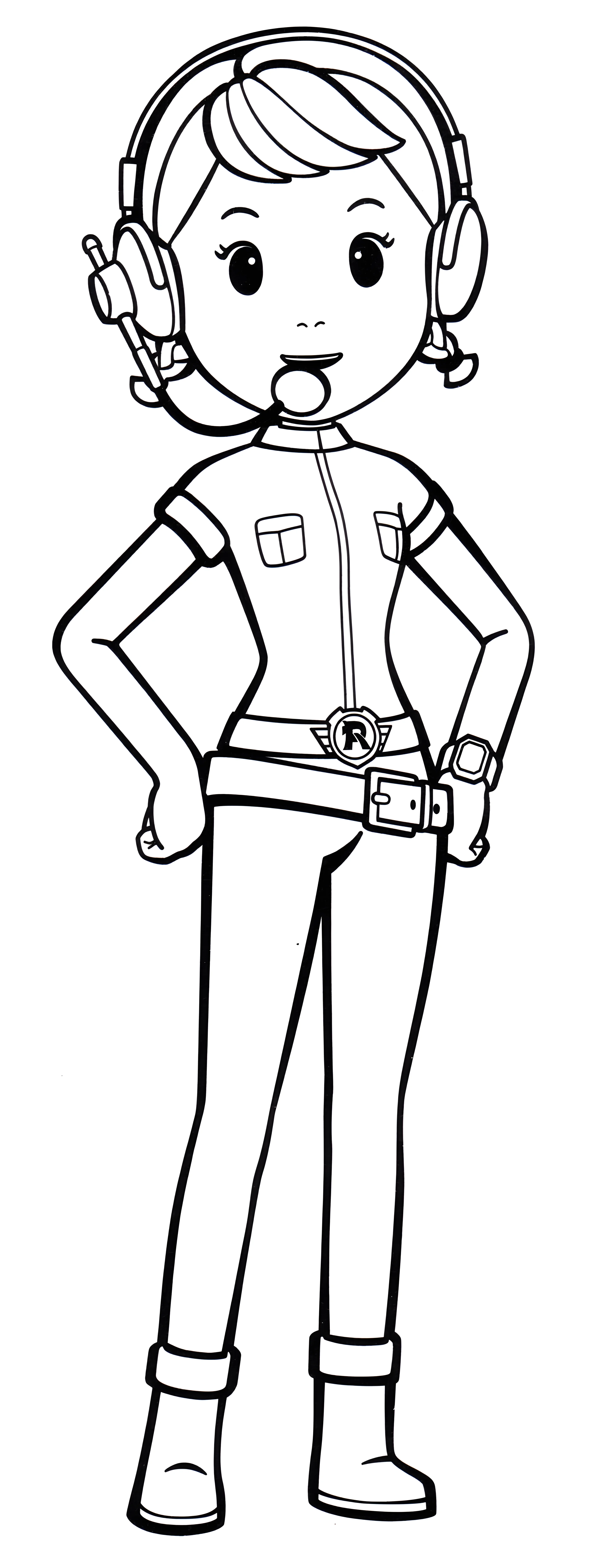 Диспетчер Джин, картинка-раскраска №2439. Раскраски из мультиков. Робокар Поли.