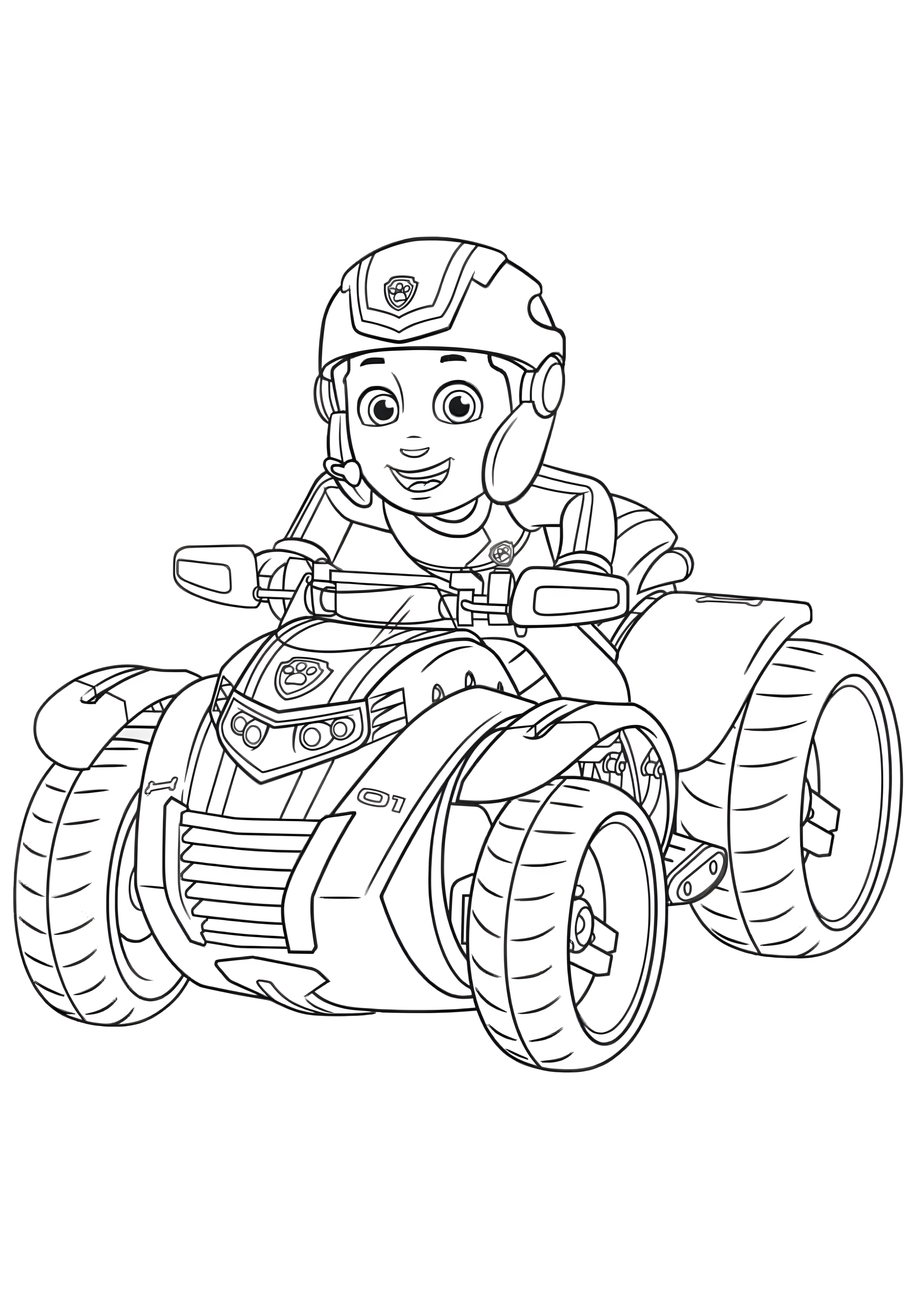 Райдер из Щенячьего патруля, раскраска для детей 2-6 лет №213. Раскраски из мультиков. Щенячий патруль.