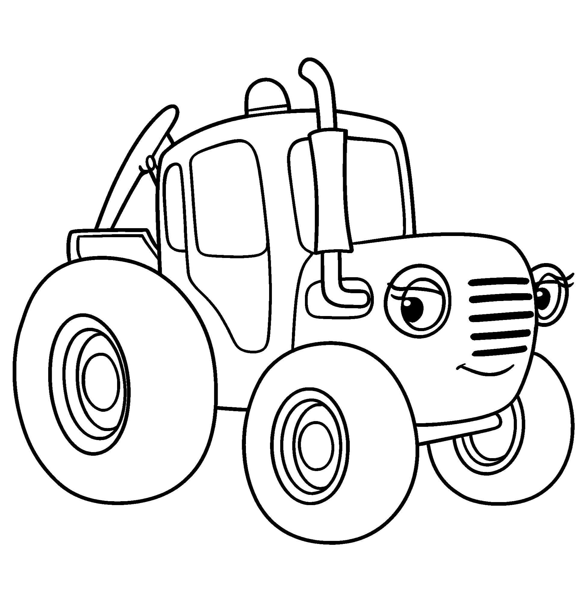 Розовый трактор Мила, раскраска из мультика Синий трактор №2229. Раскраски из мультиков. Синий трактор.