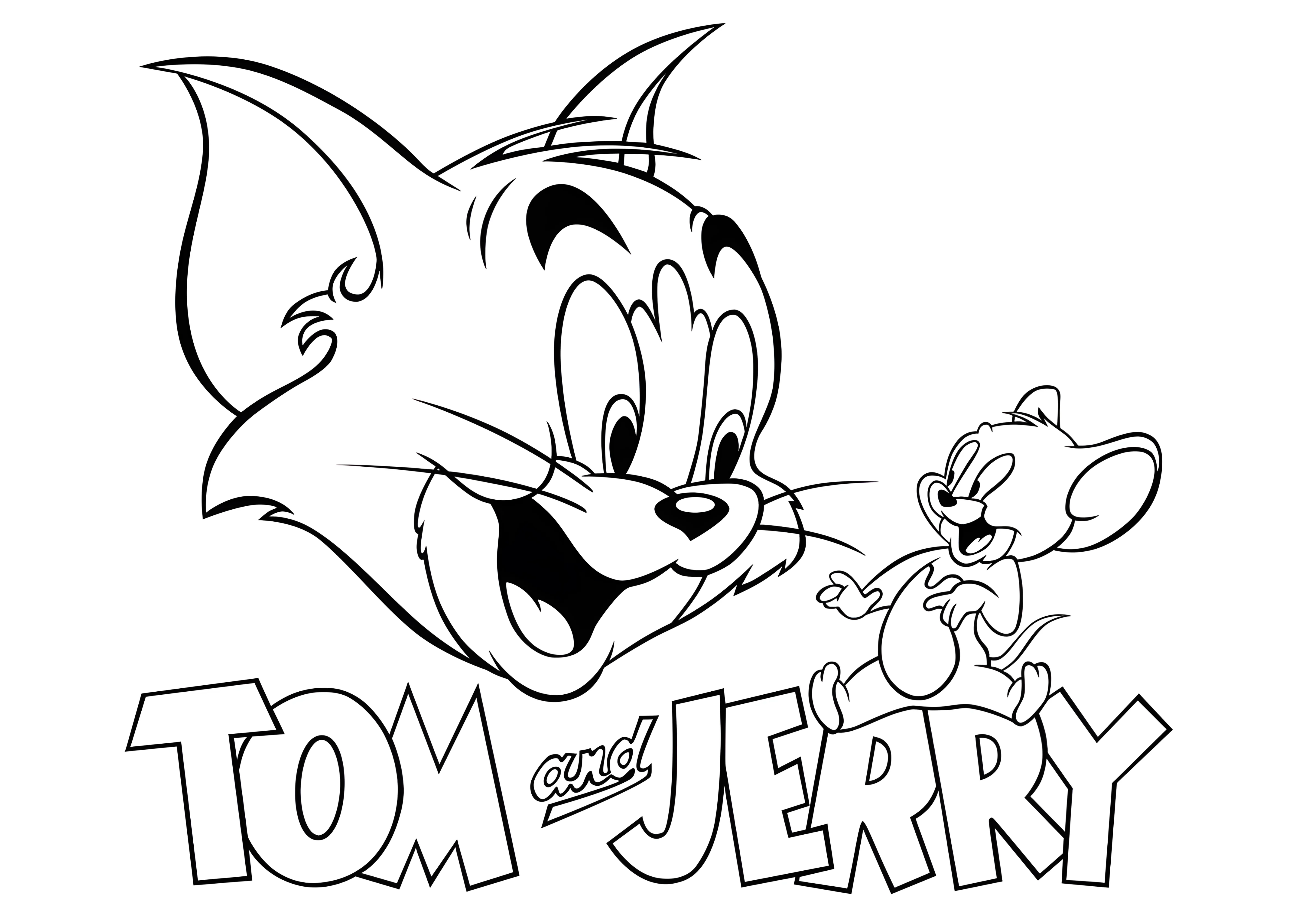 Логотип Tom And Jerry, раскраска Том и Джерри №2797. Раскраски из мультиков. Том и Джерри.