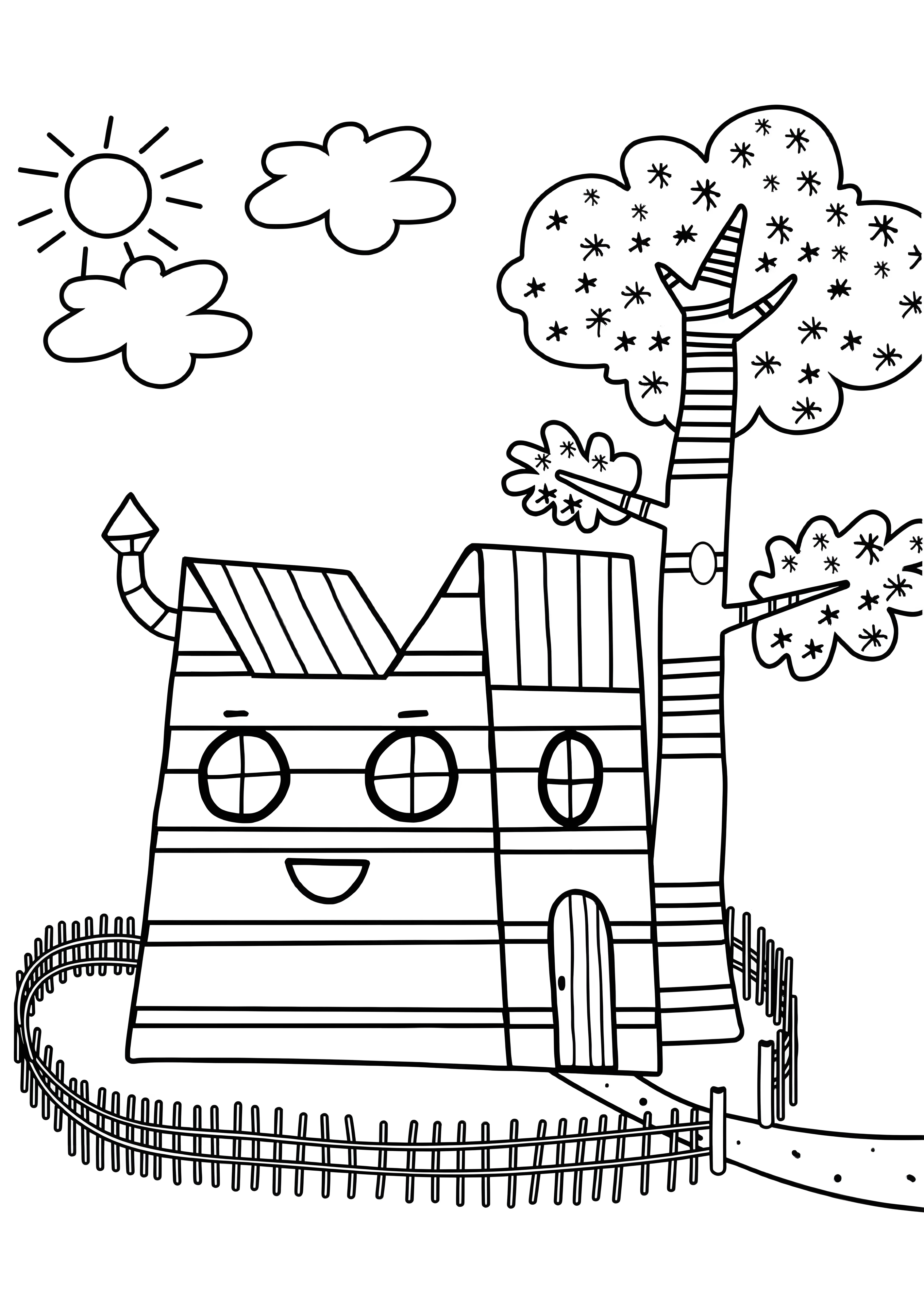Дом Три Кота, раскраска Три кота №354. Раскраски из мультиков. Три кота.