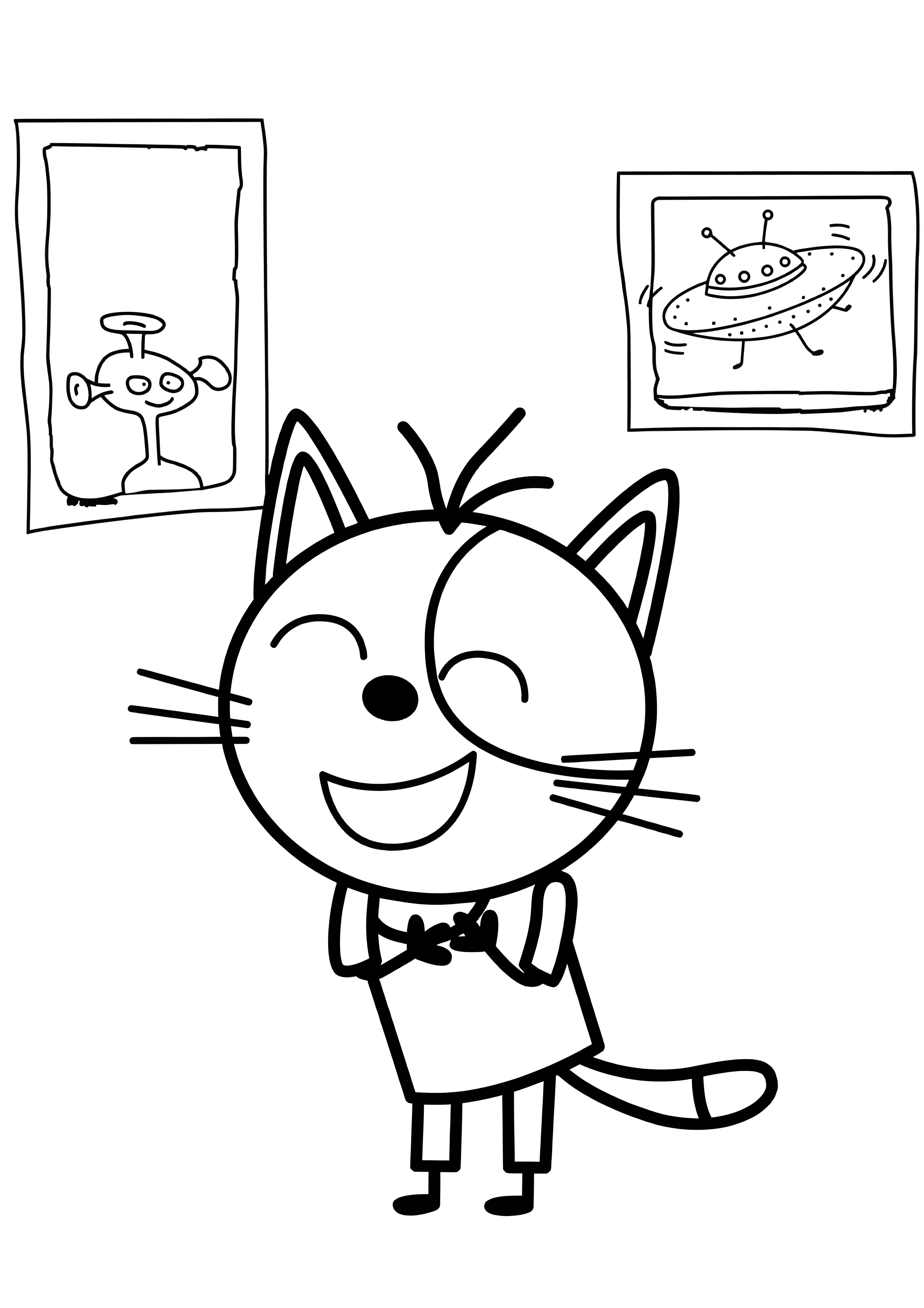 Гоня Три Кота, раскраска №356. Раскраски из мультиков. Три кота.