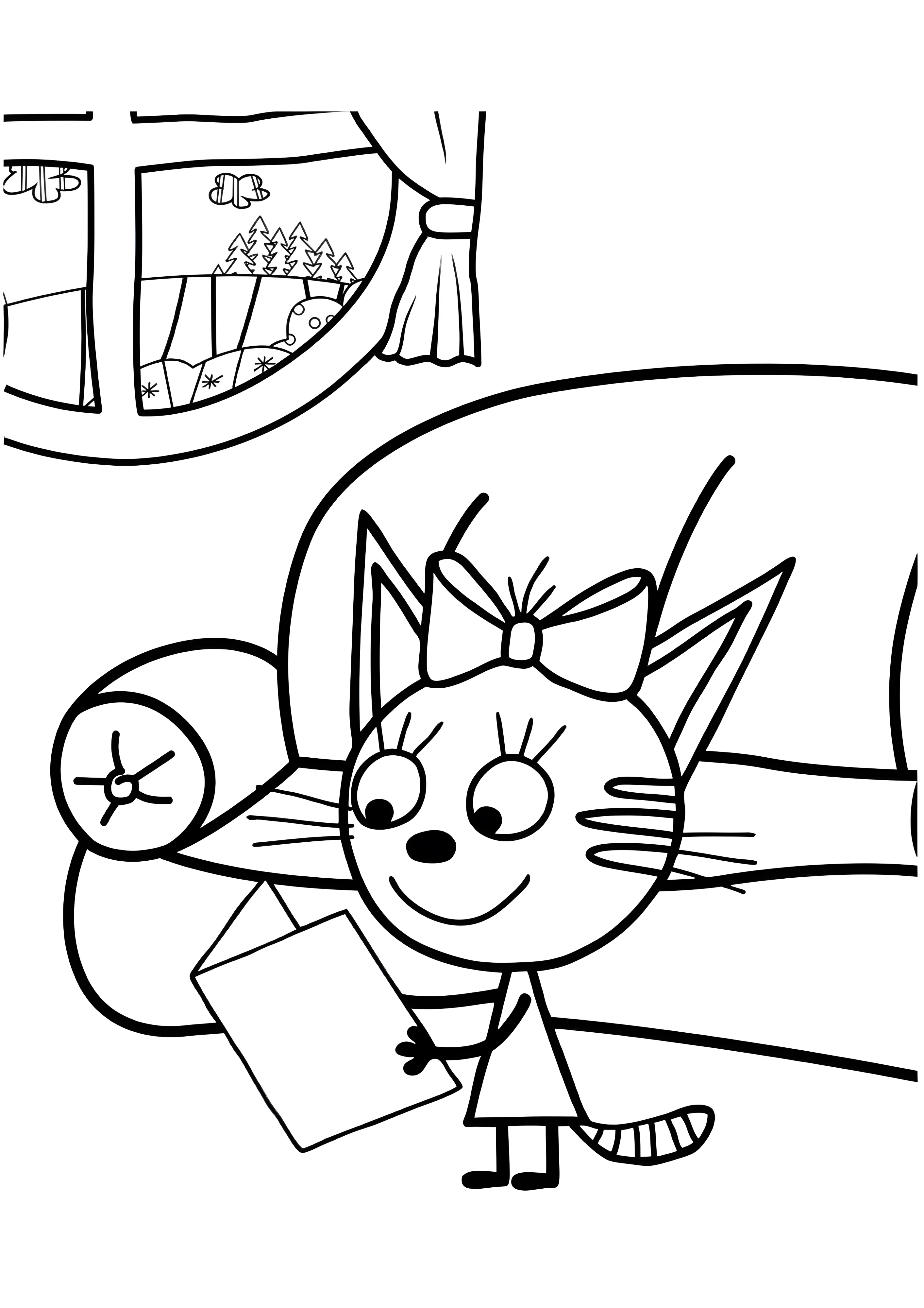 Карамелька из Три Кота, коты из мультика №357. Раскраски из мультиков. Три кота.