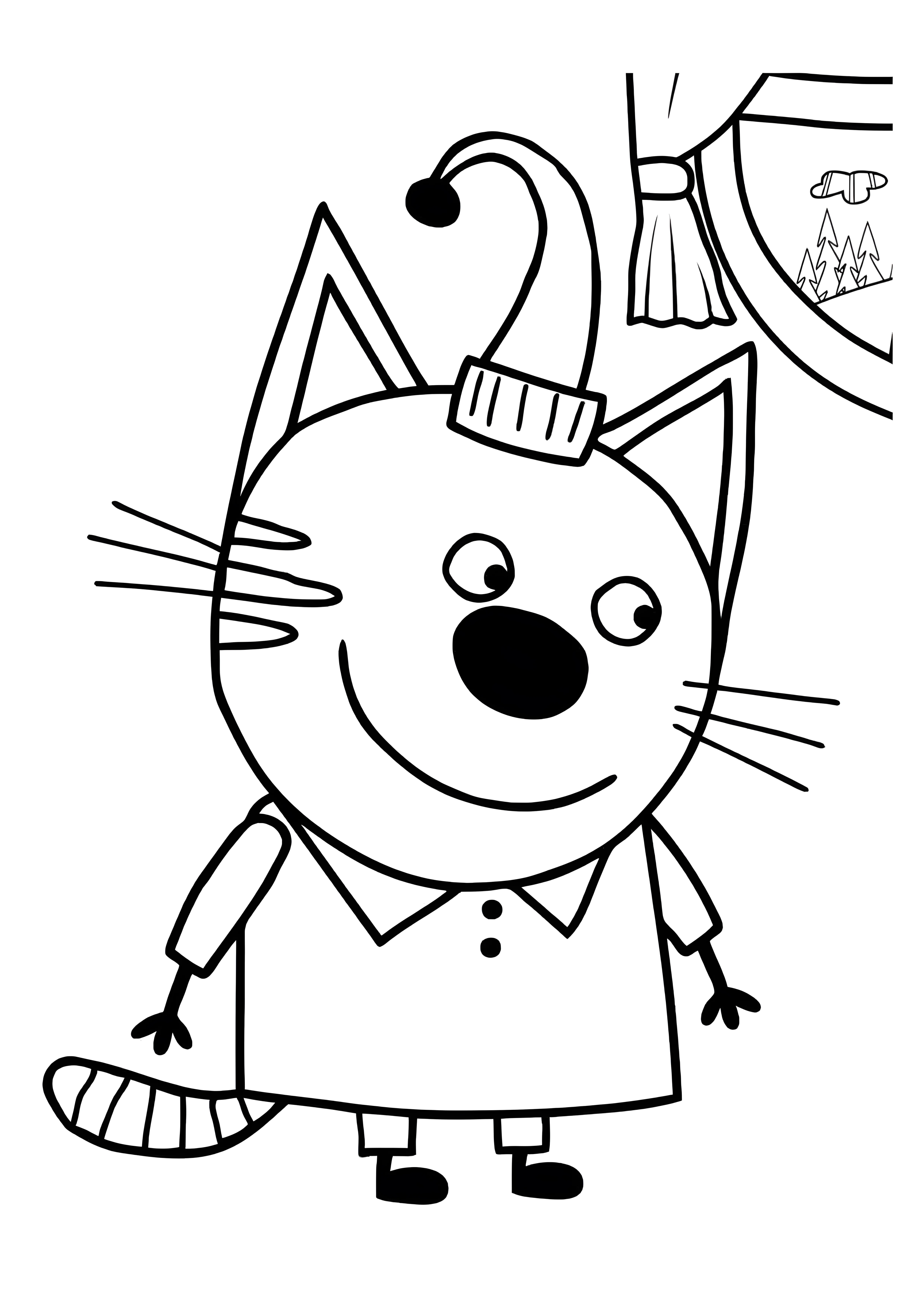Компот Три Кота, раскраска для 2-7 лет №362. Раскраски из мультиков. Три кота.