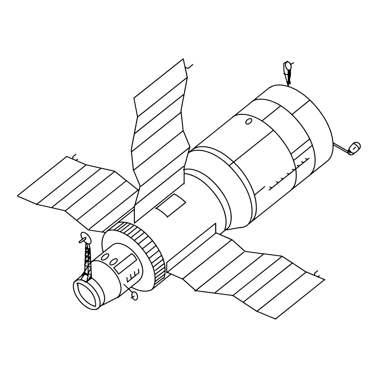 Салют 7 космическая станция №8850. Популярные раскраски. Космос, галактики, звёзды, планеты.