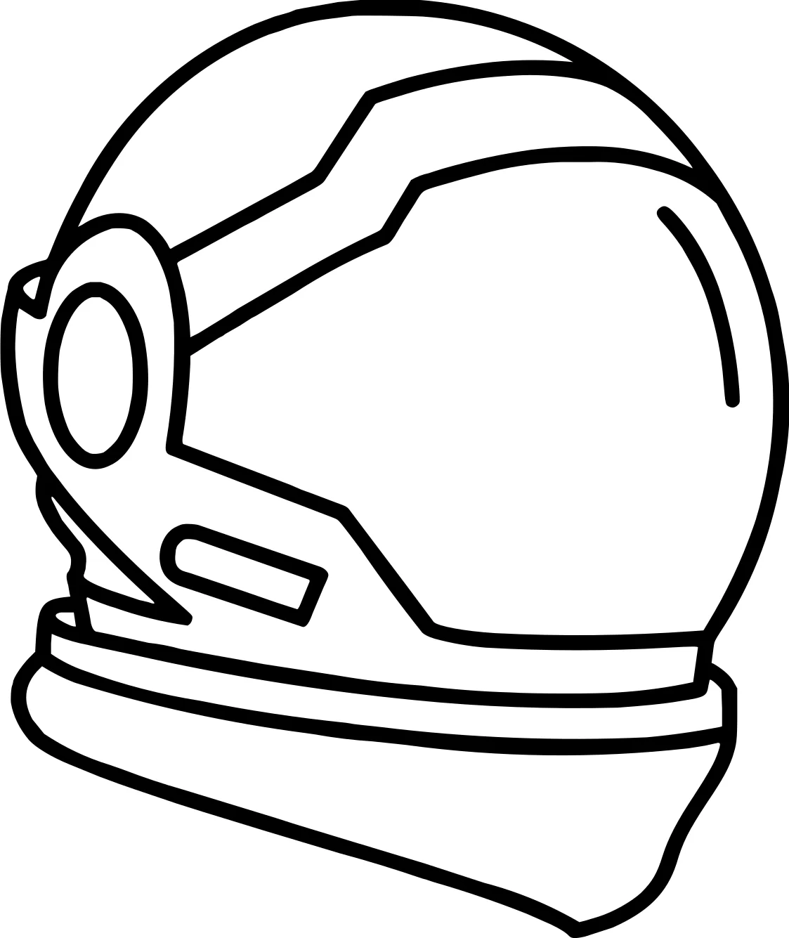 Шлем космонавта сбоку №8921. Популярные раскраски. Космос, галактики, звёзды, планеты.