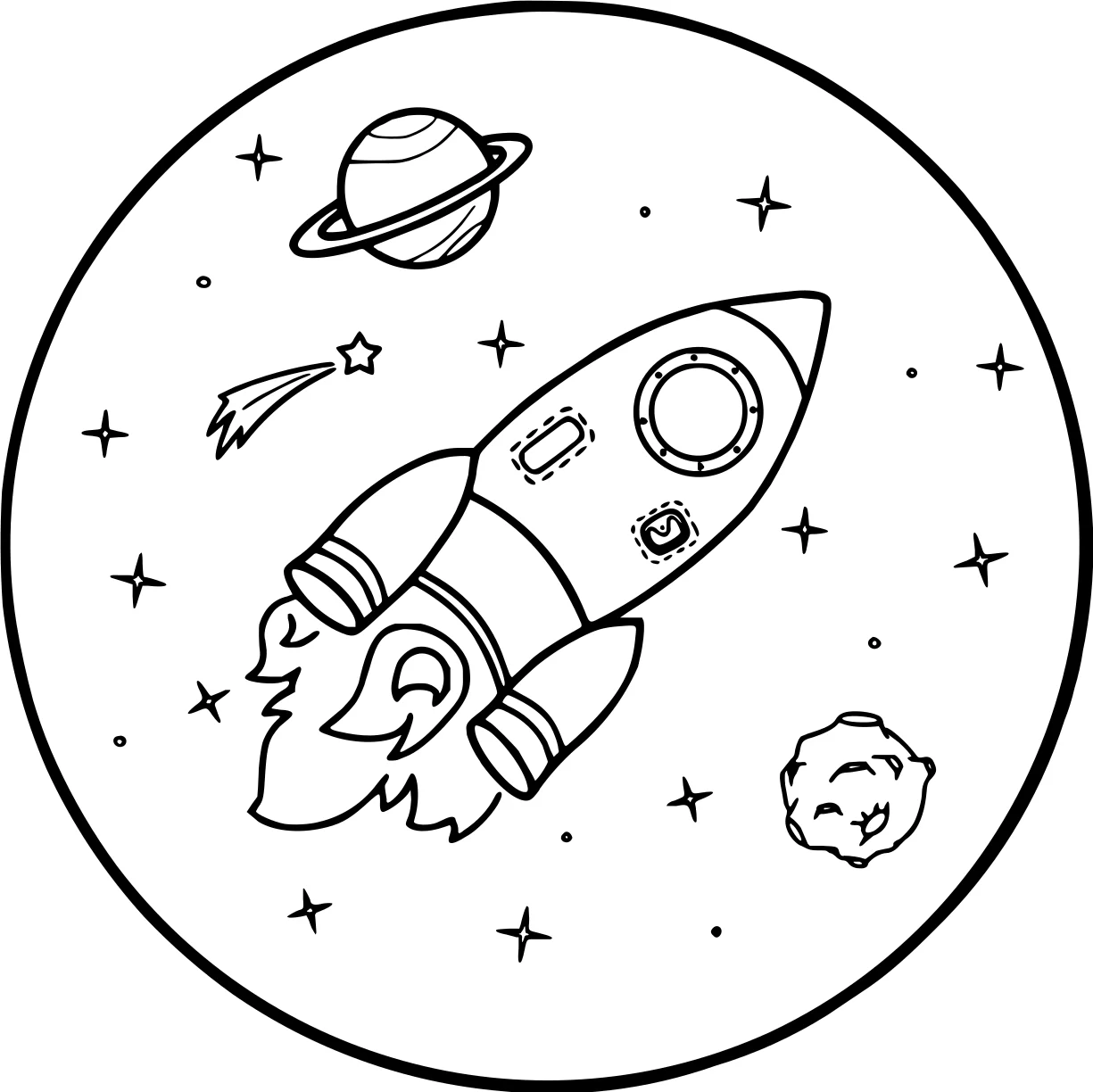 Космонавт-раскраска №9000. Популярные раскраски. Космос, галактики, звёзды, планеты.