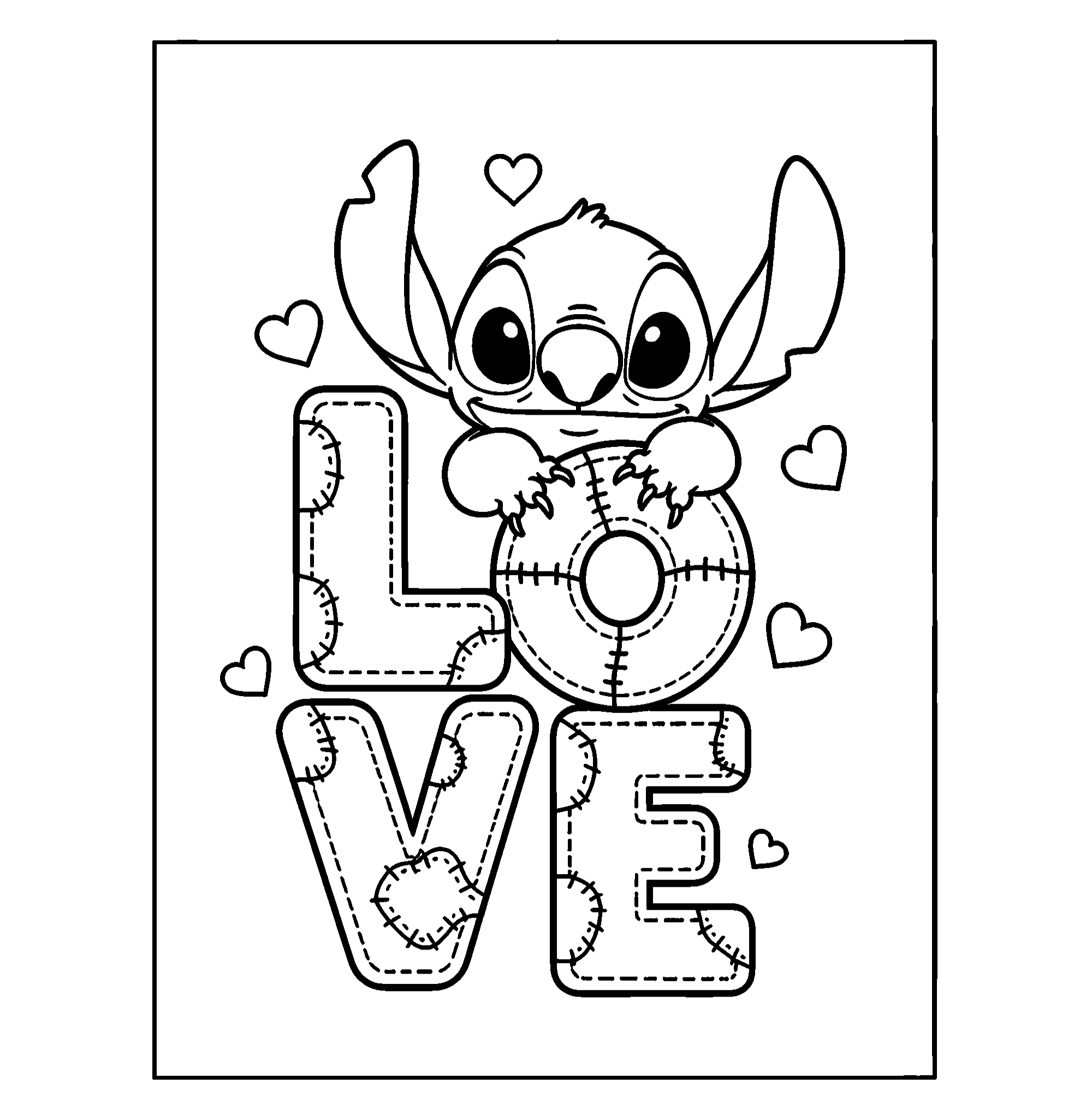 Стич & love №10692. Популярные раскраски. Лило и Стич.
