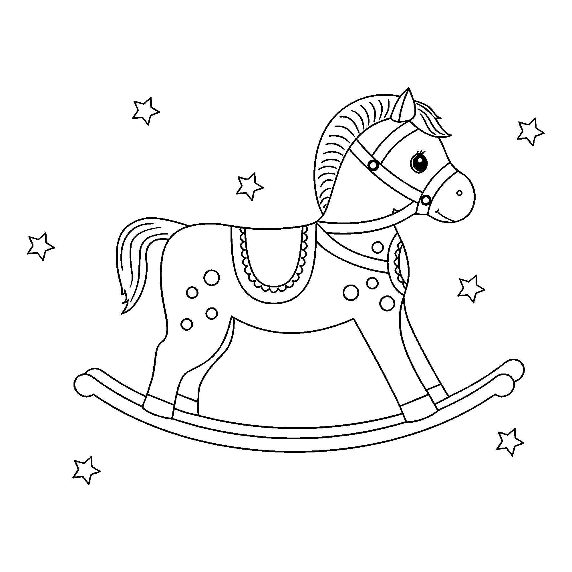 Игрушка лошадка, распечатать картинку №10652. Популярные раскраски. Лошади и пони.