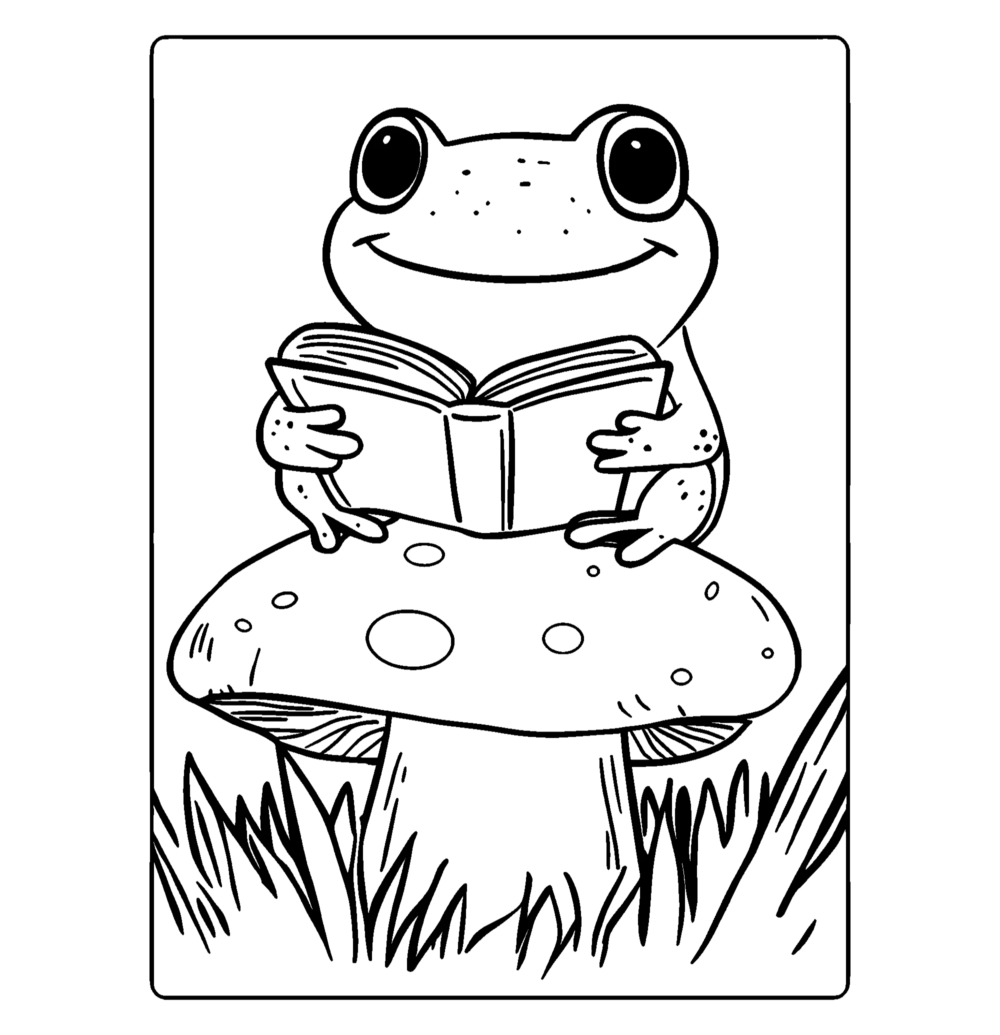 Лягушка читает книжку, картинка №11002. Популярные раскраски. Лягушки.