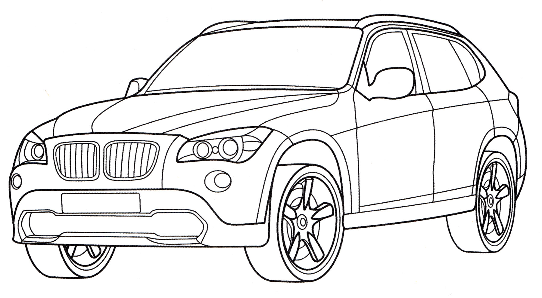 BMW X1 №1971. Раскраски для мальчиков по категориям. Машины.