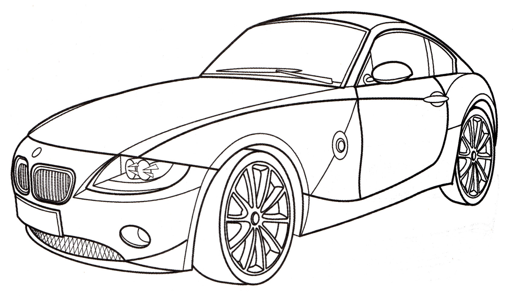 BMW Z4 Roadster №1973. Раскраски для мальчиков по категориям. Машины.