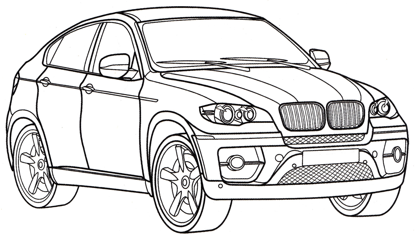 BMW X6 №1975. Раскраски для мальчиков по категориям. Машины.