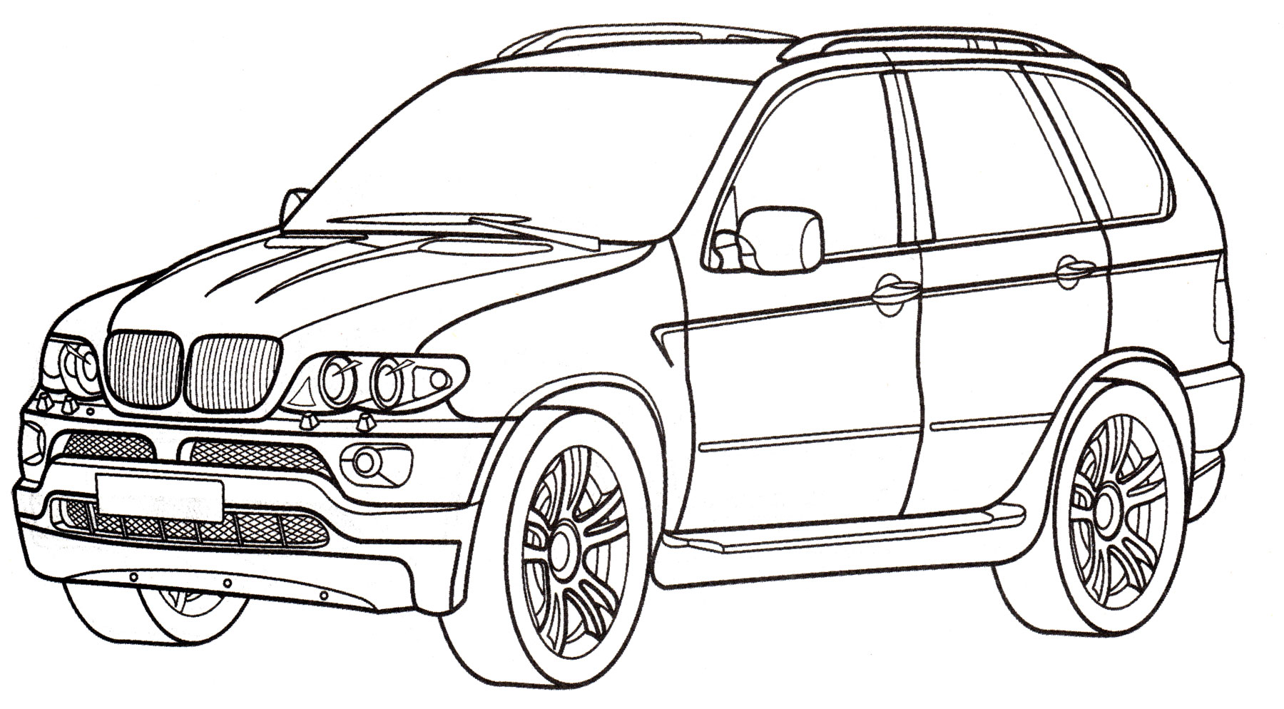 BMW X5 №1921. Раскраски для мальчиков по категориям. Машины.