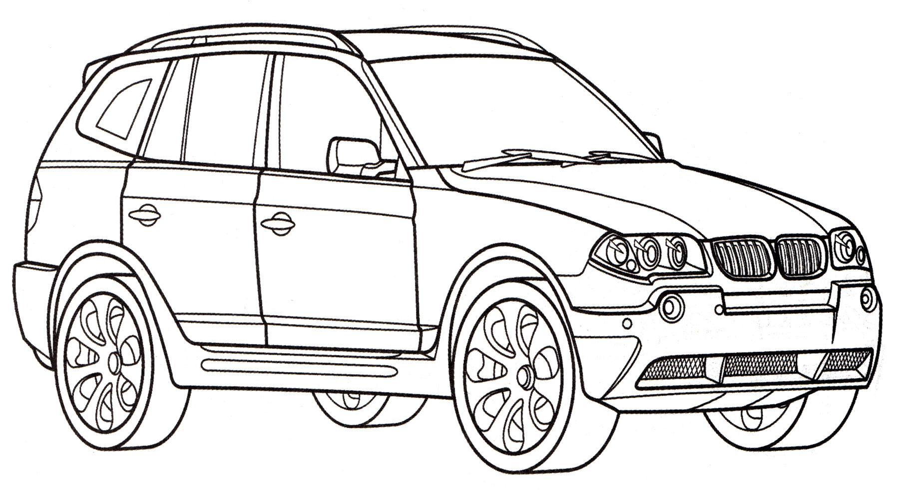 BMW X3 №1977. Раскраски для мальчиков по категориям. Машины.