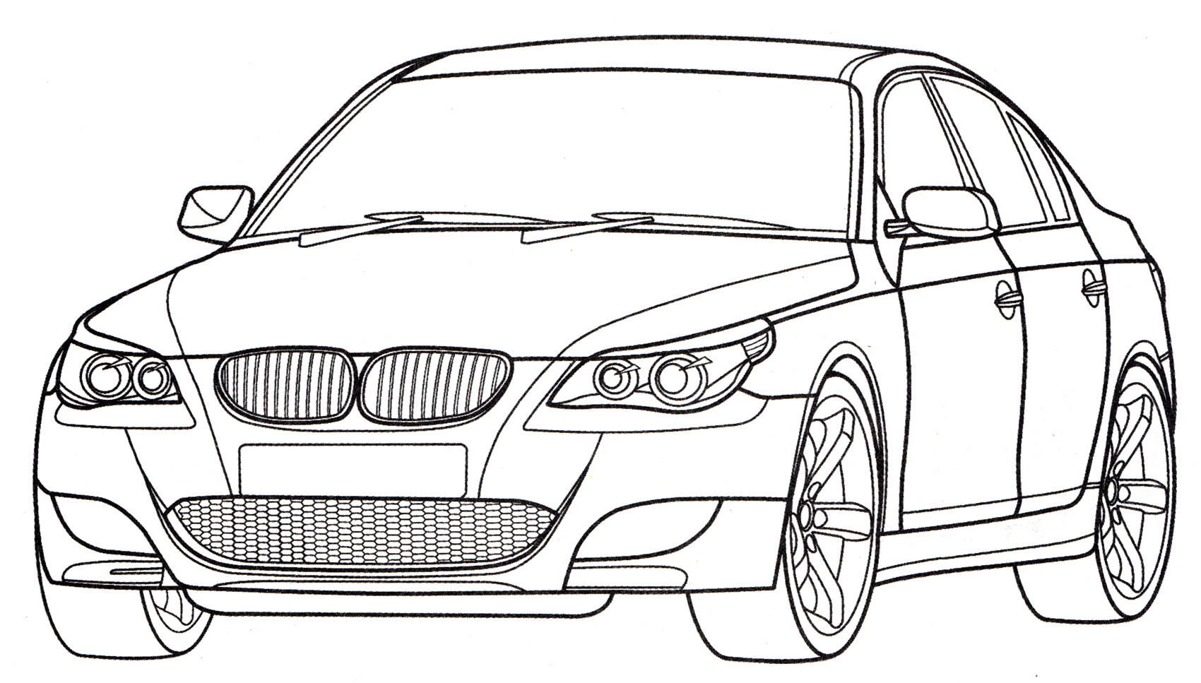 BMW M5 E60 №1979. Раскраски для мальчиков по категориям. Машины.