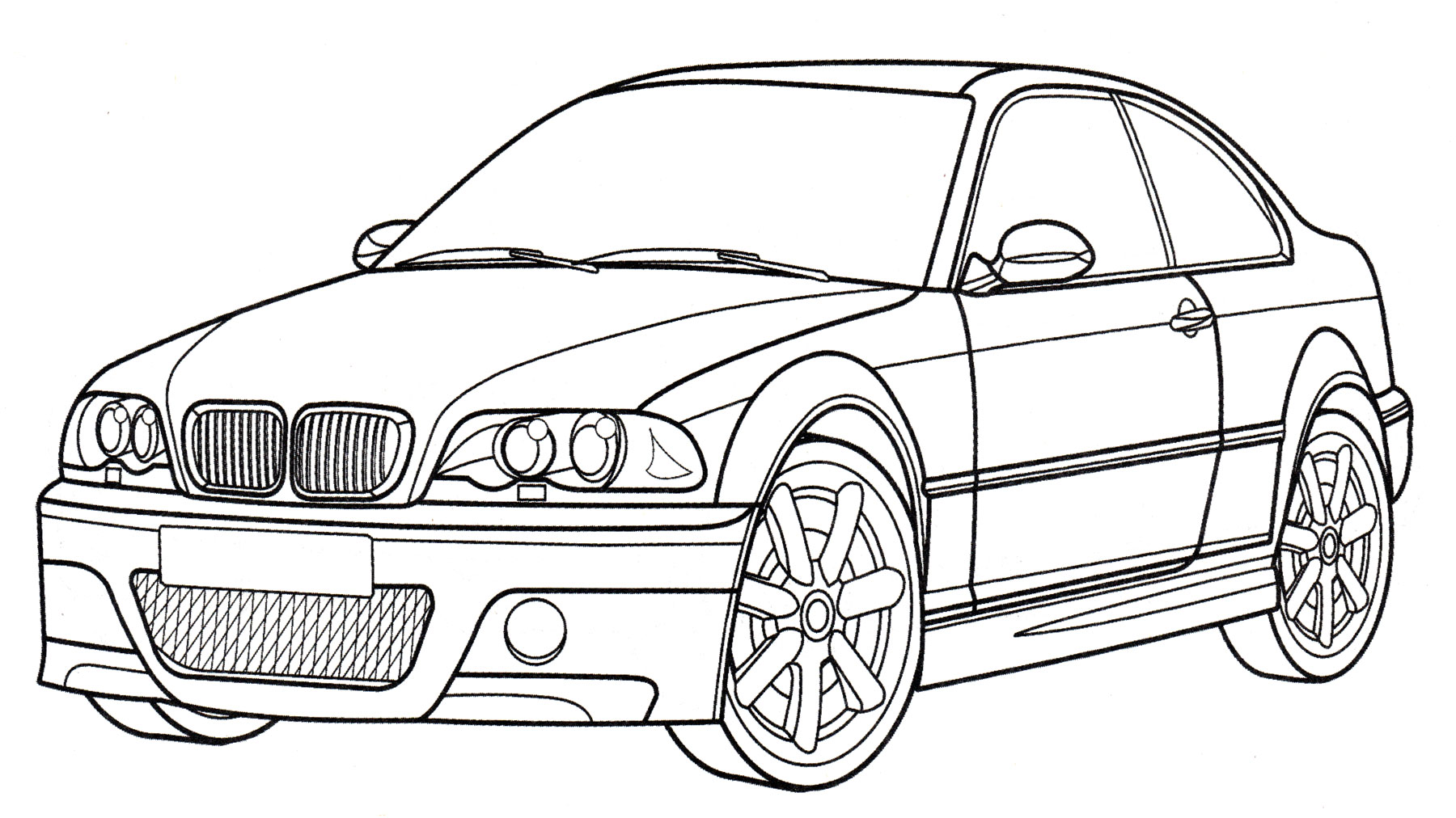 BMW M3 Coupe №1980. Раскраски для мальчиков по категориям. Машины.