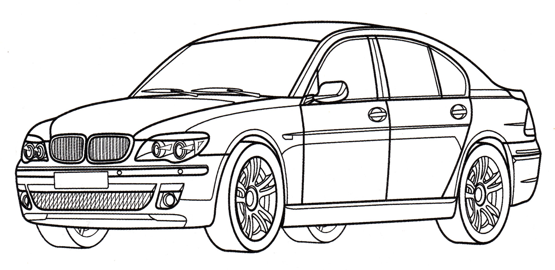 BMW 760Li №1982. Раскраски для мальчиков по категориям. Машины.