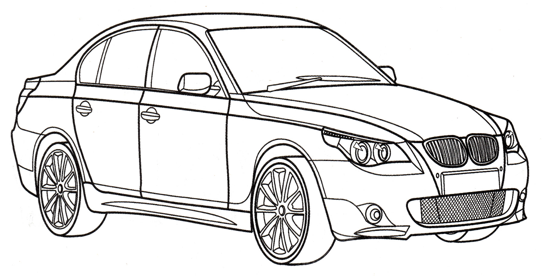 BMW 5-series №1984. Раскраски для мальчиков по категориям. Машины.