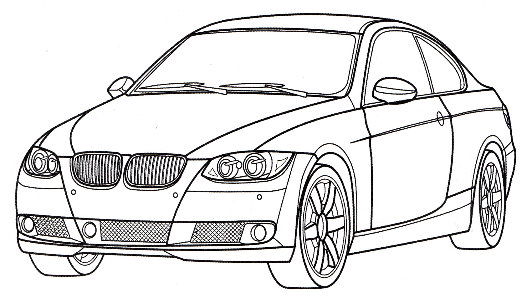 BMW 3-series №1985. Раскраски для мальчиков по категориям. Машины.