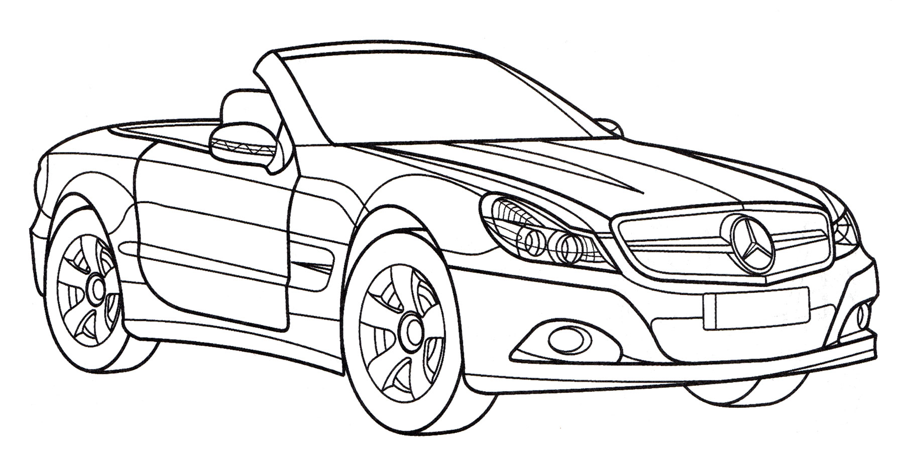 Mercedes SL 500 №1951. Раскраски для мальчиков по категориям. Машины.