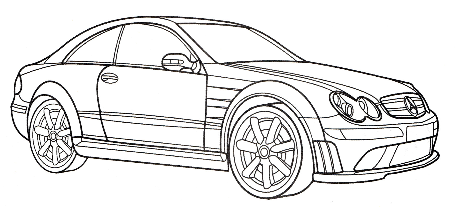 Mercedes CLK 550 №2023. Раскраски для мальчиков по категориям. Машины.