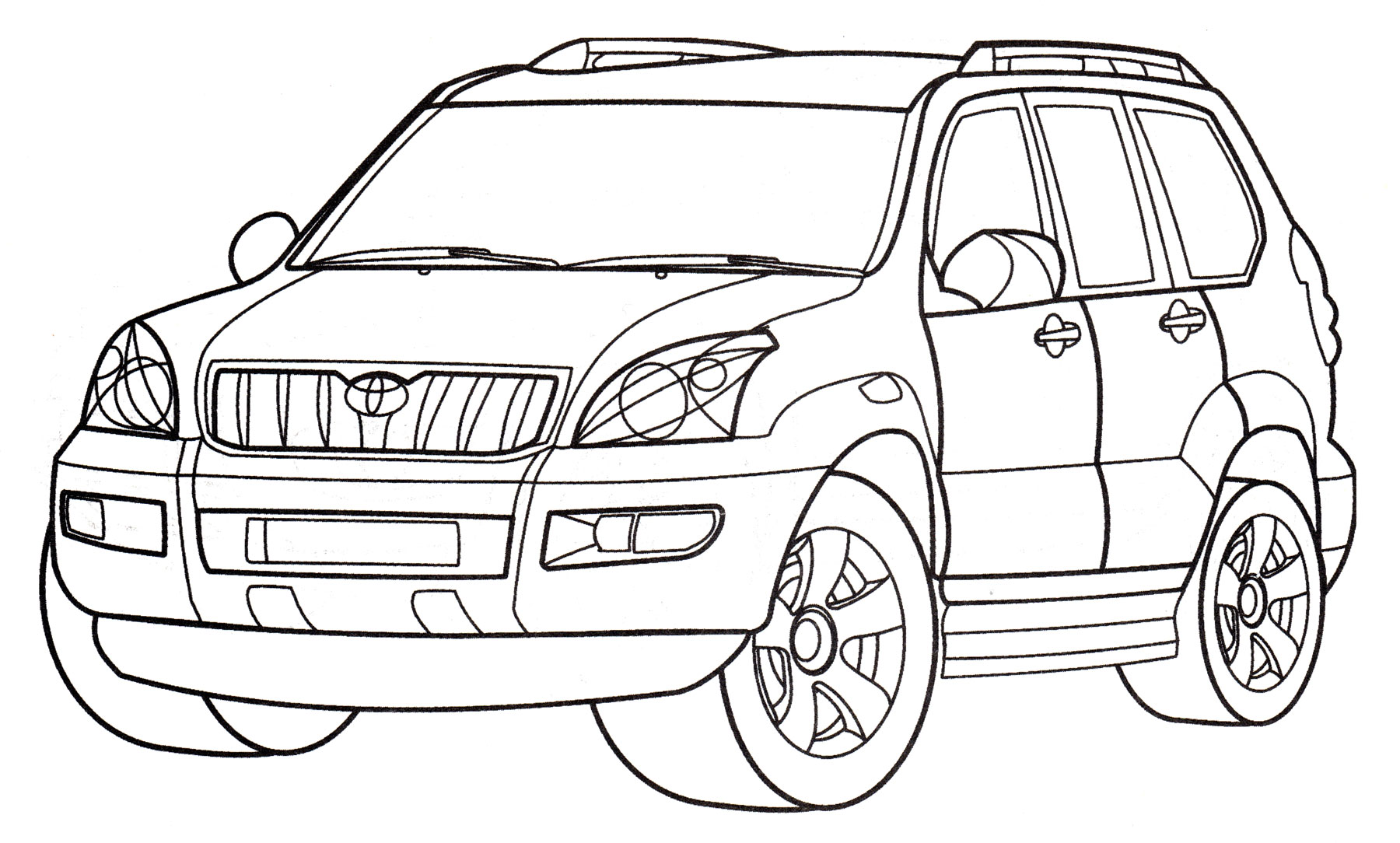 Toyota Land Cruiser №2046. Раскраски для мальчиков по категориям. Машины.