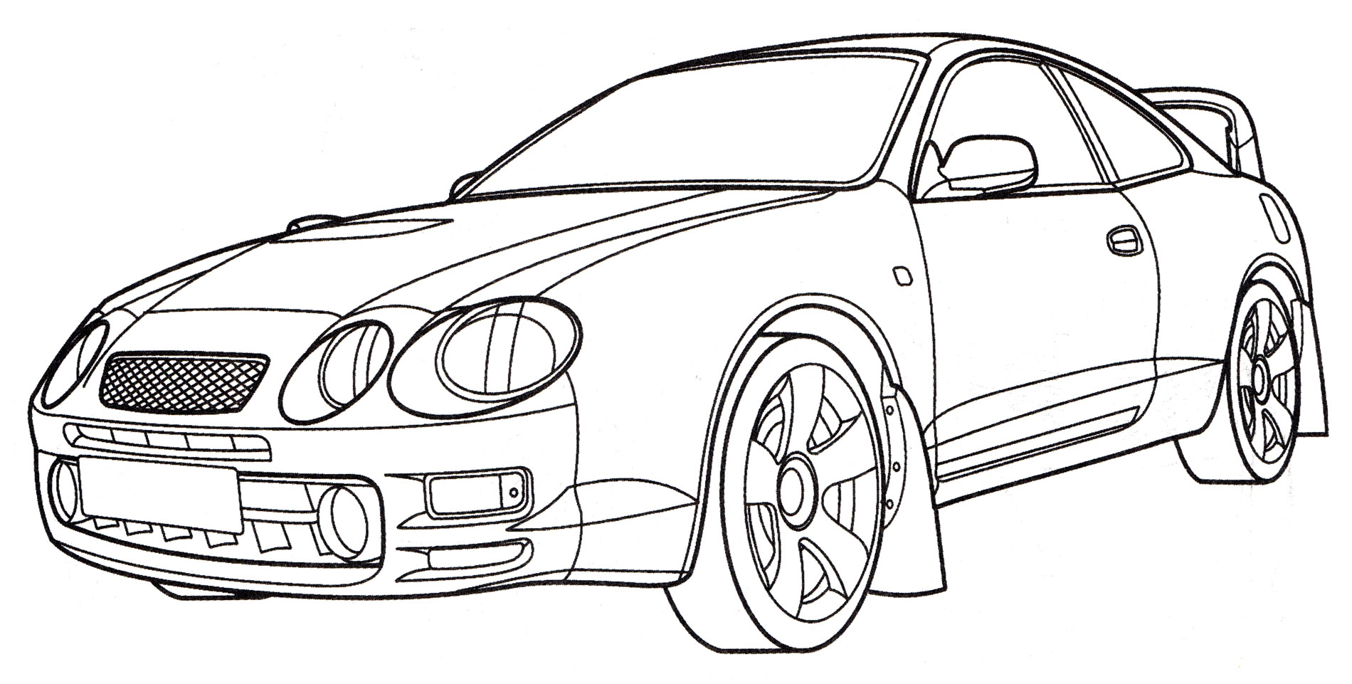 Toyota Celica №2048. Раскраски для мальчиков по категориям. Машины.