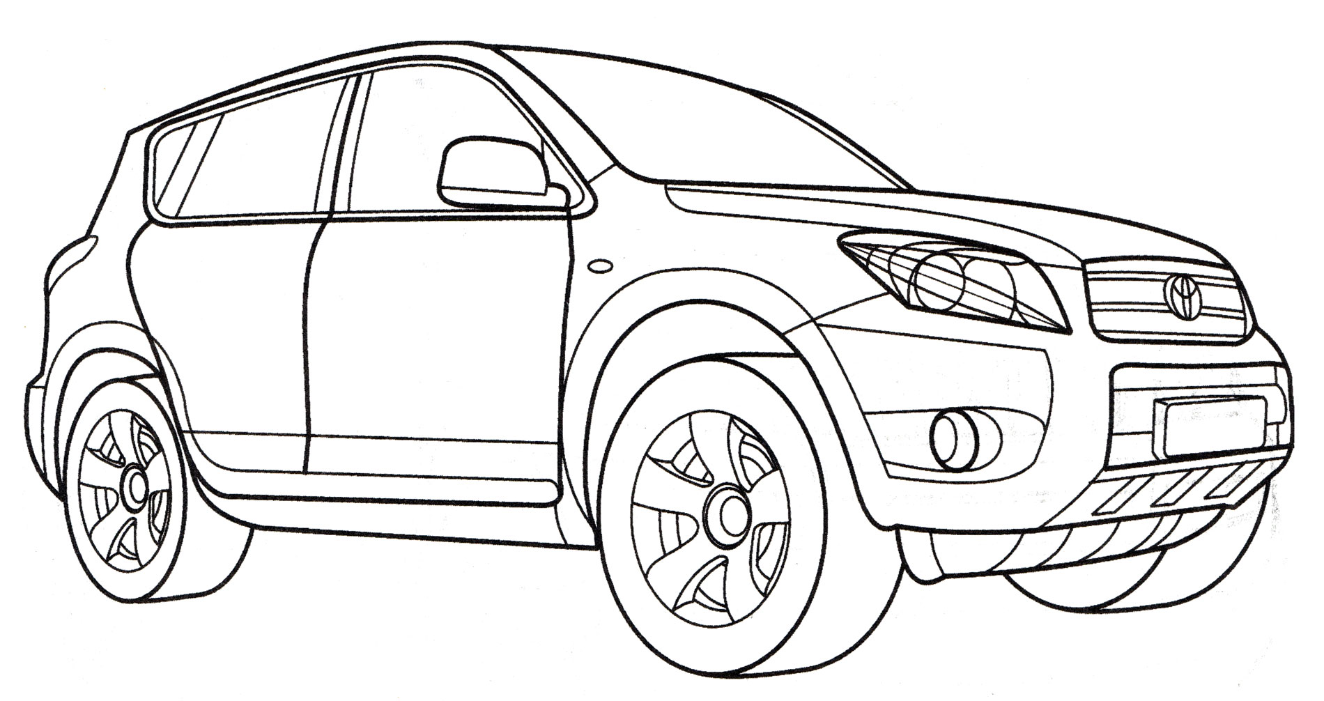 Toyota Rav 4 №2049. Раскраски для мальчиков по категориям. Машины.