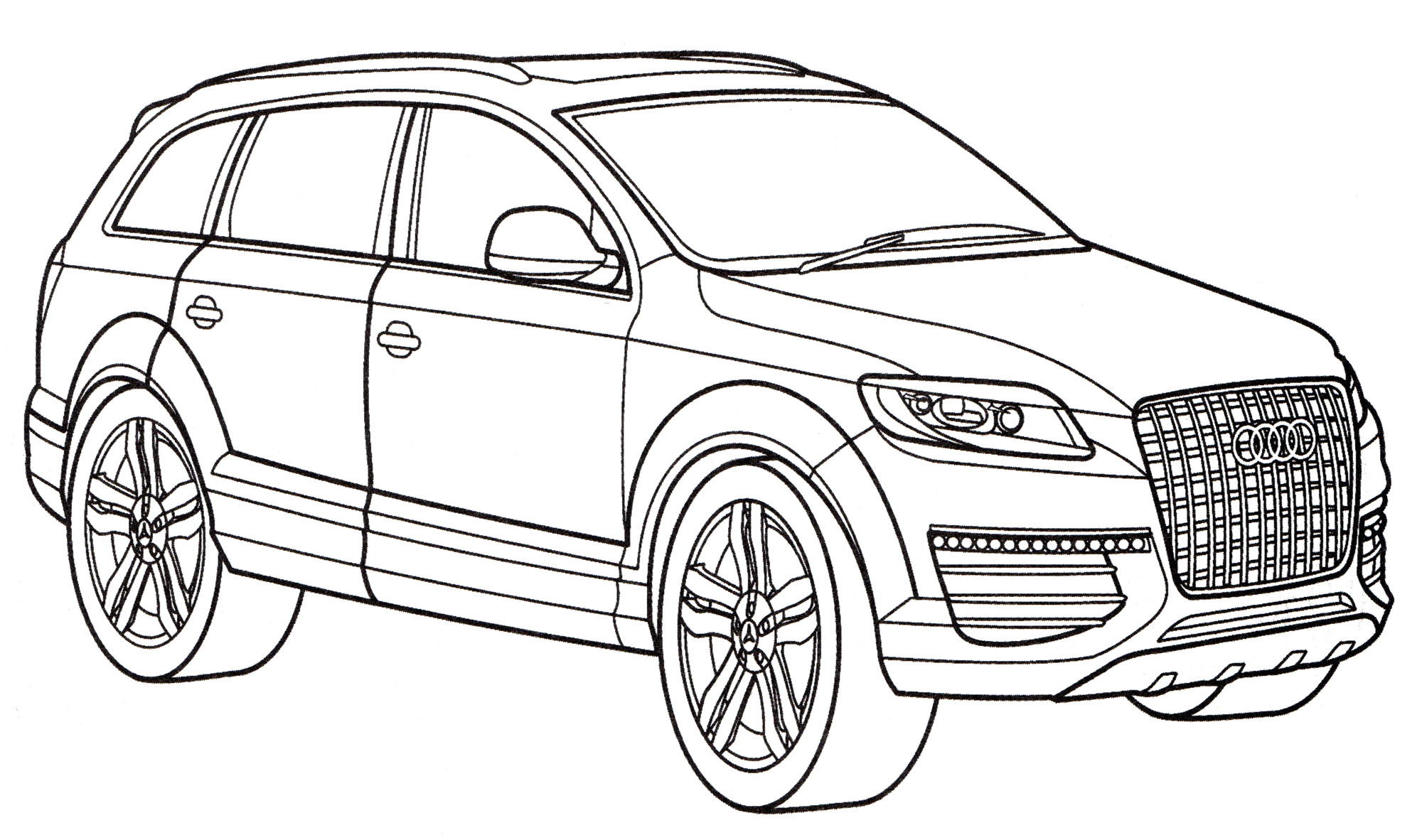 Audi Q7 №1930. Раскраски для мальчиков по категориям. Машины.