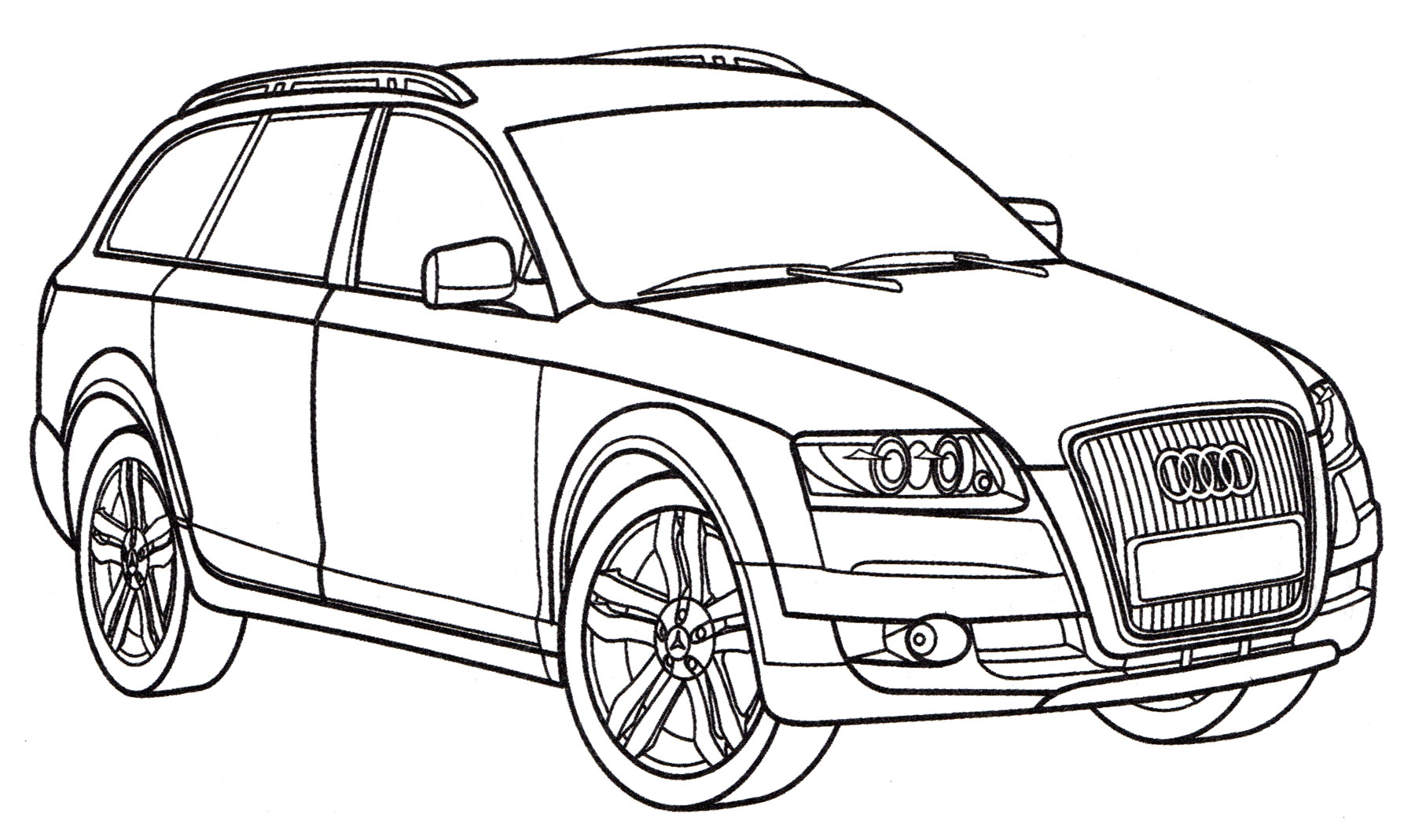 Audi A6 №2078. Раскраски для мальчиков по категориям. Машины.