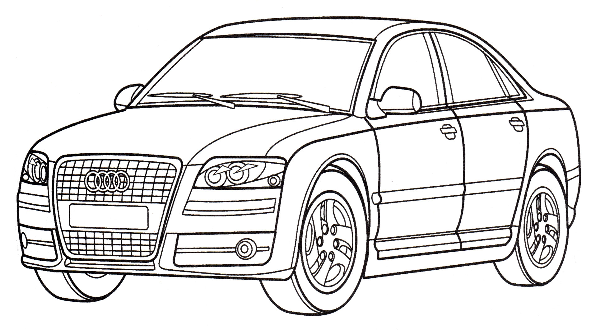 Audi S8 №2079. Раскраски для мальчиков по категориям. Машины.