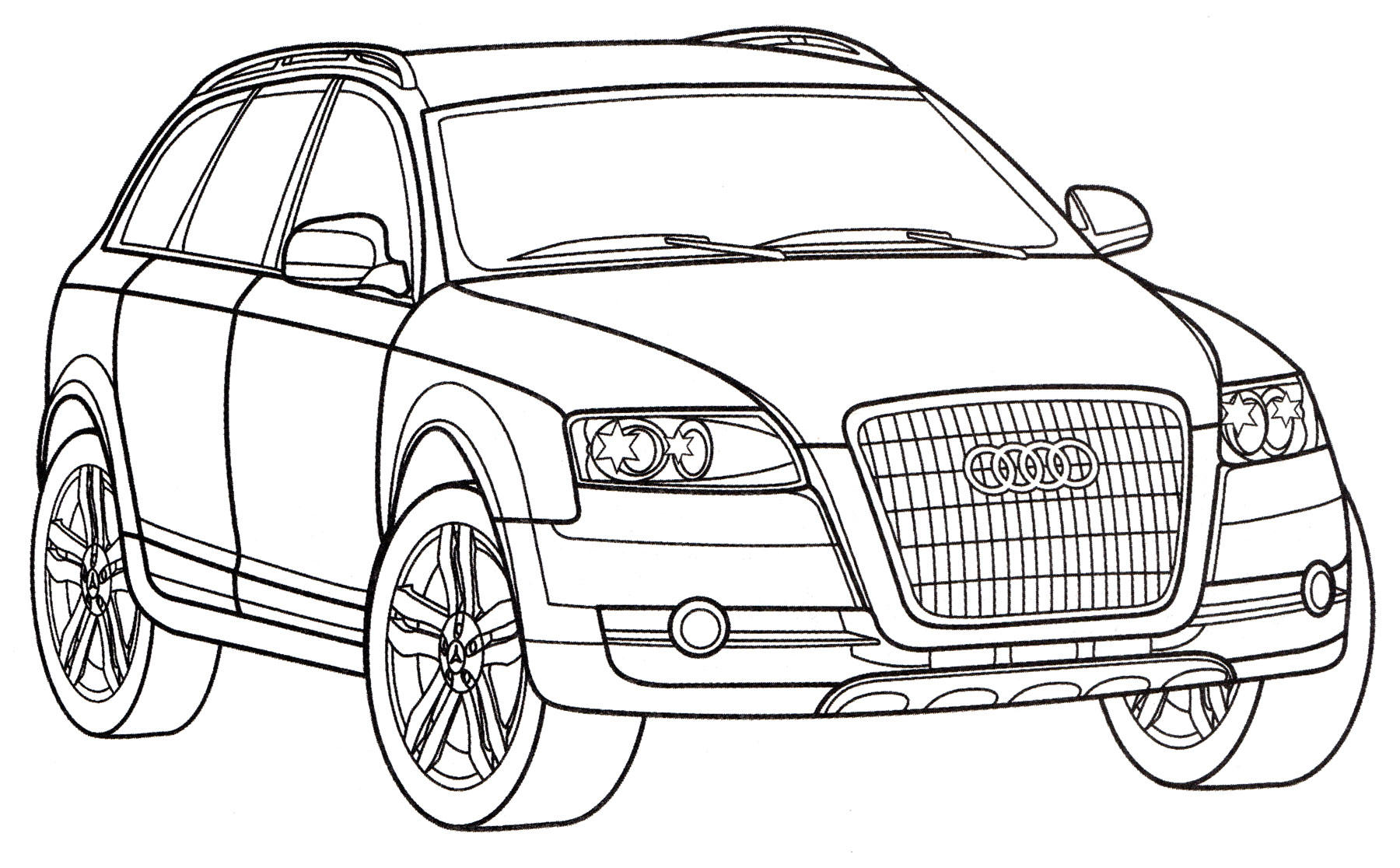 Audi A4 Allroad Quattro №2080. Раскраски для мальчиков по категориям. Машины.