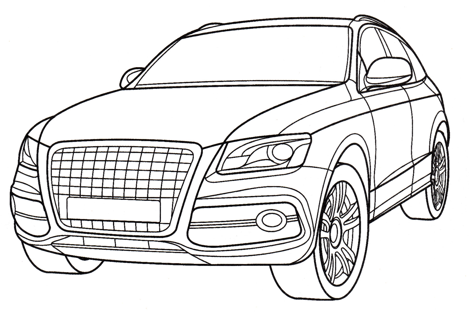 Audi Q5 №2081. Раскраски для мальчиков по категориям. Машины.